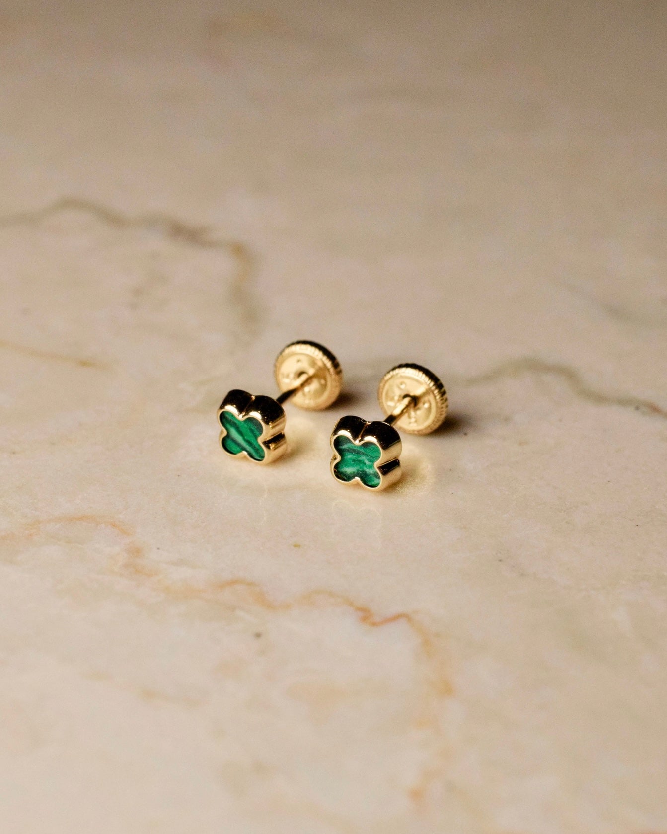 Leonie Malachite Clover Earrings