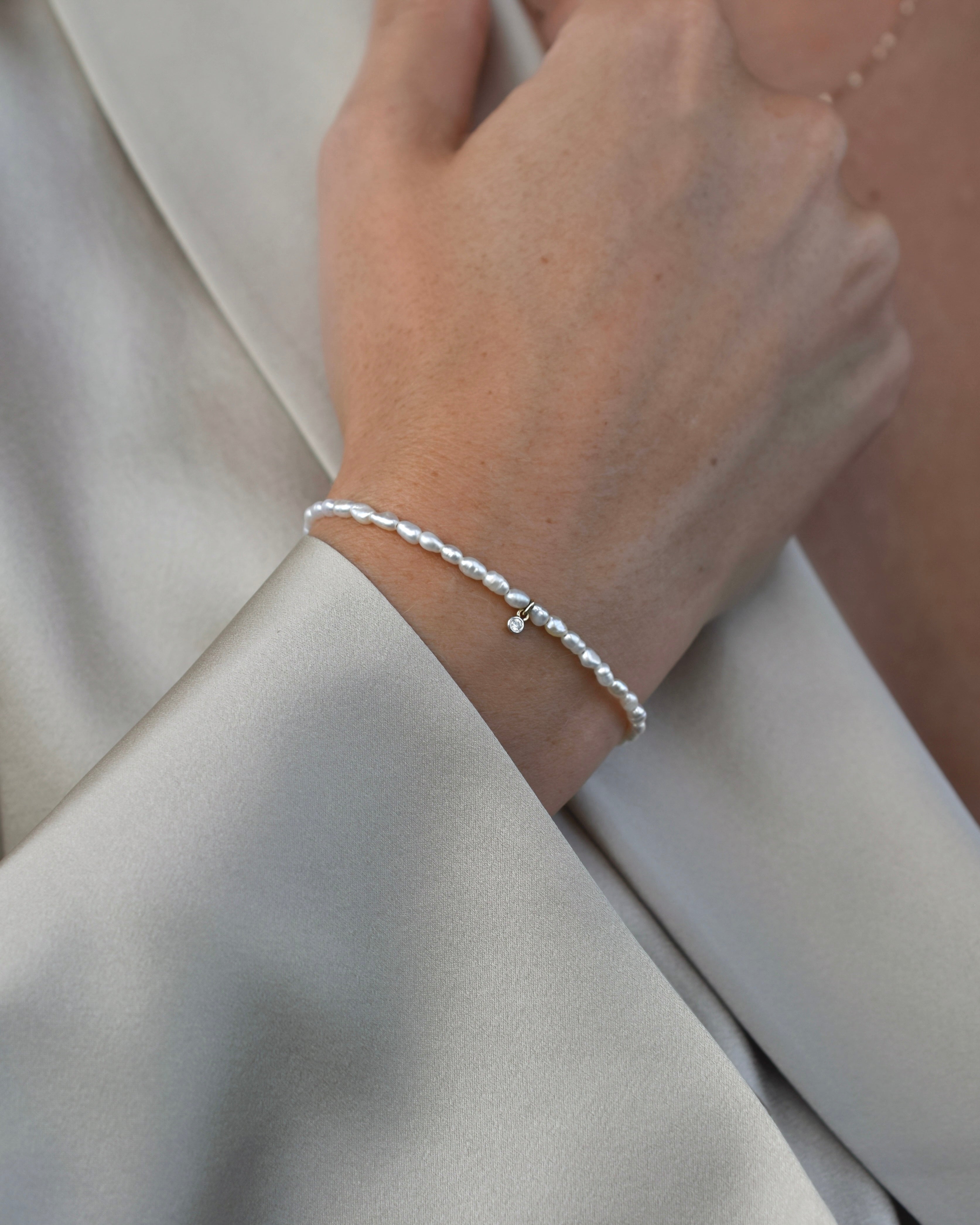 Vera Diamond Friendship Bracelet With Pearl