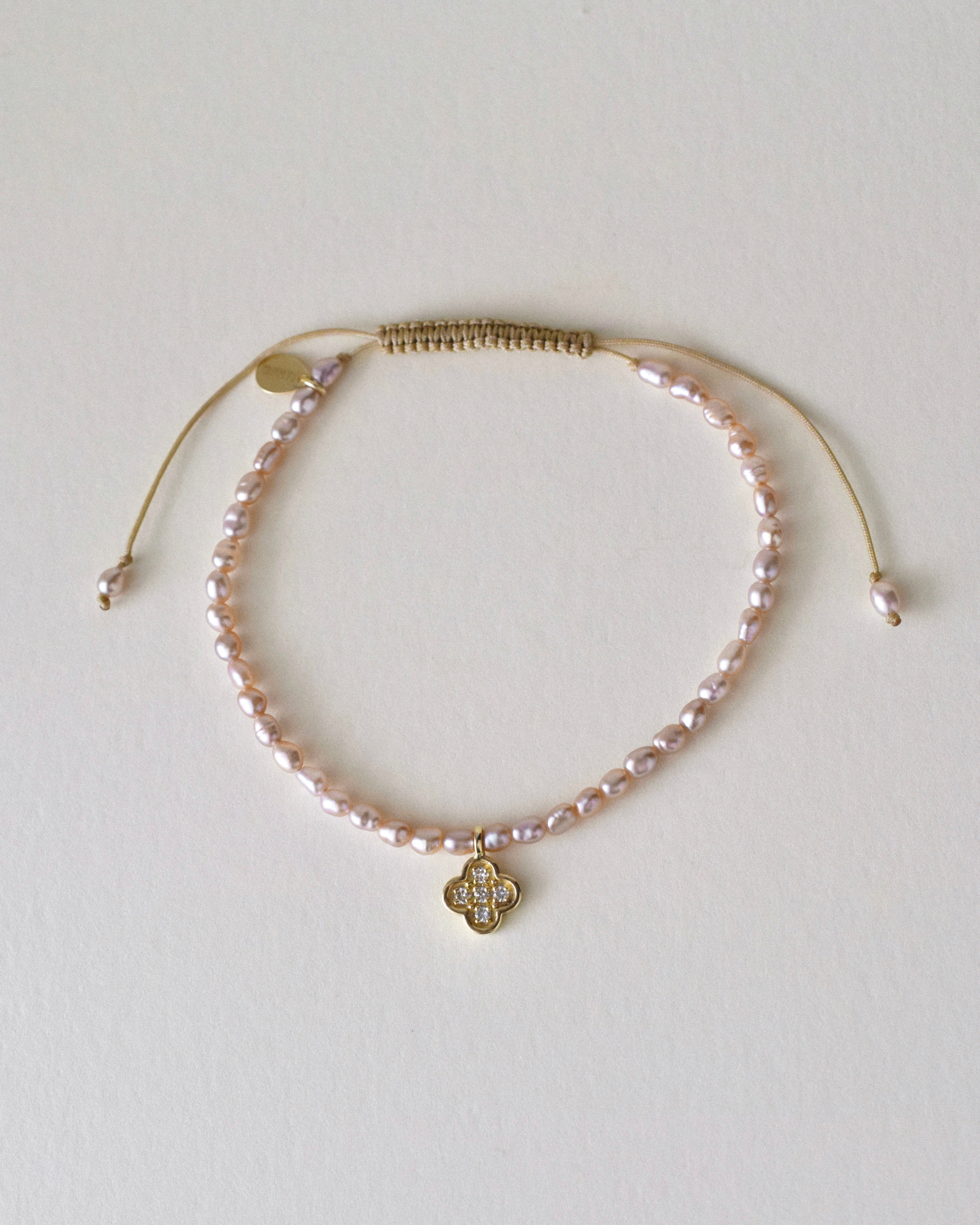 Rose Diamond Clover Friendship Bracelet