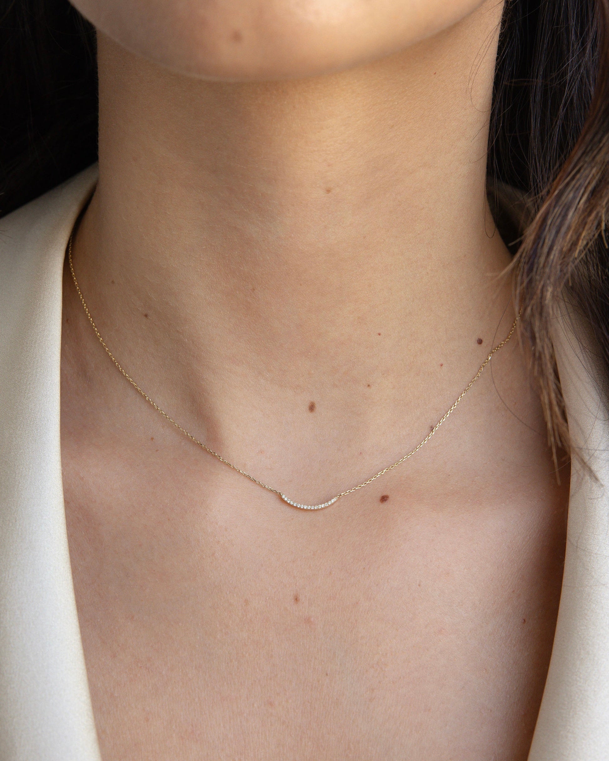 Gigi Pavé Diamond Curve Necklace