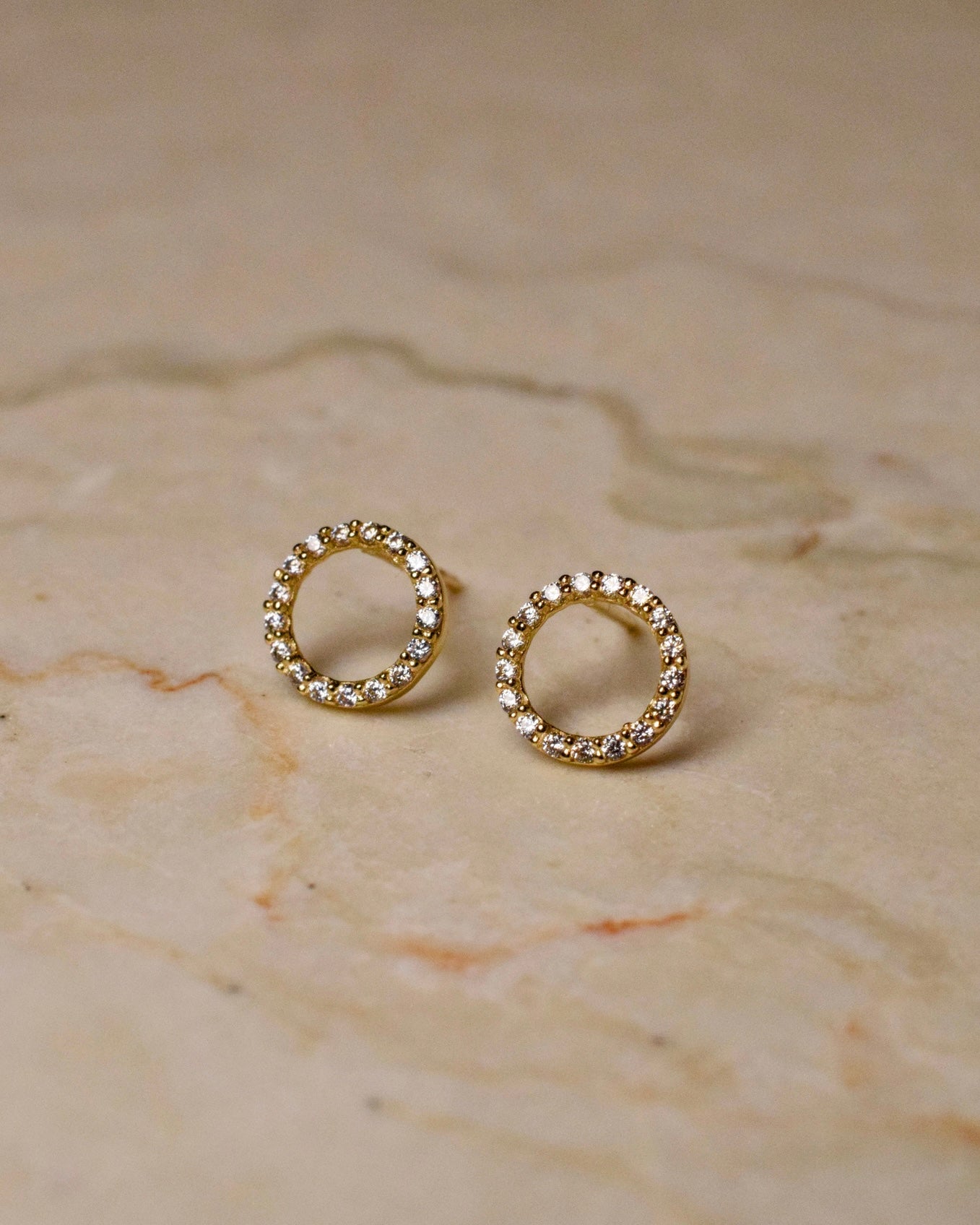 Adeline Pavé Circle Stud Earrings