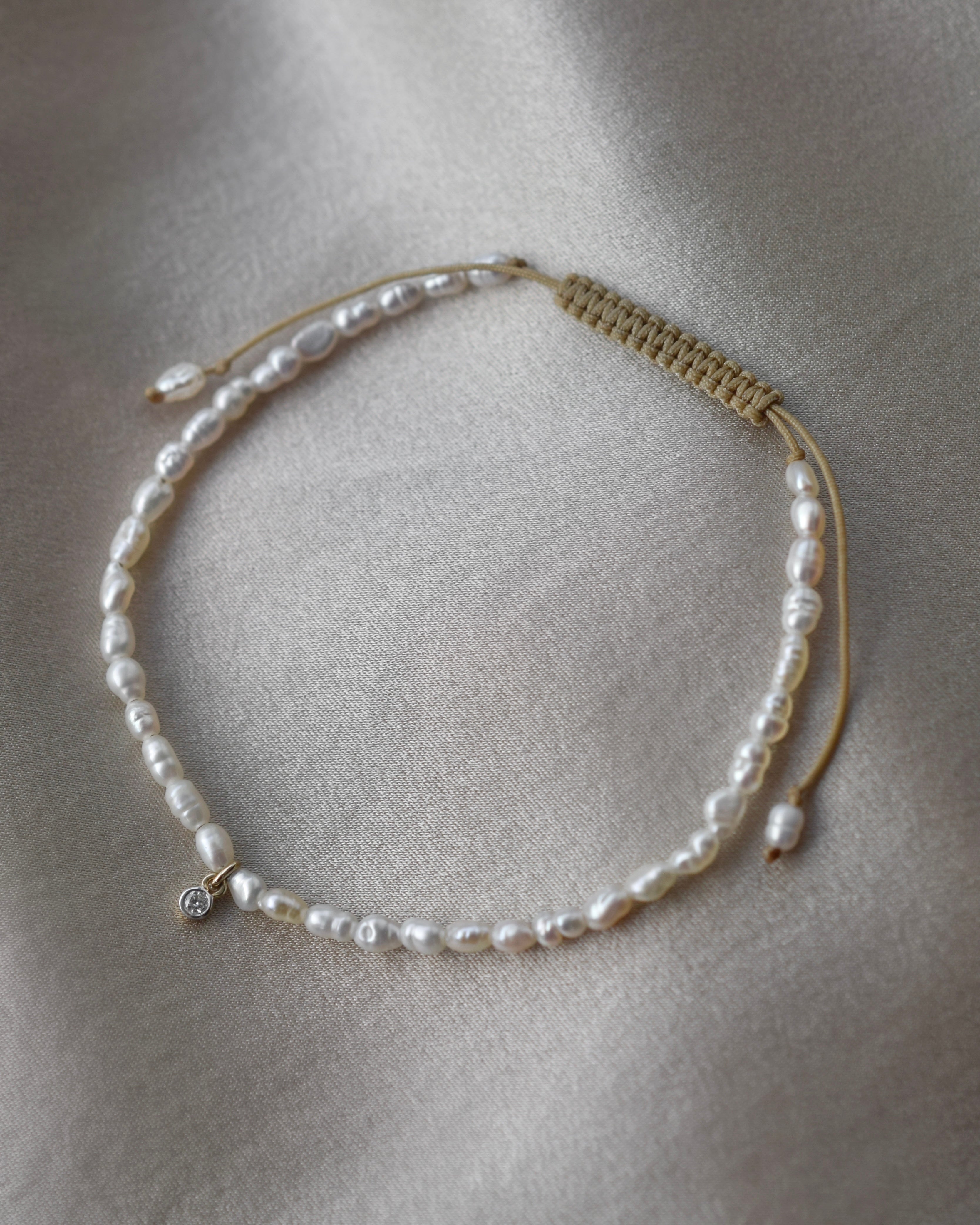 Vera Diamond Friendship Bracelet With Pearl
