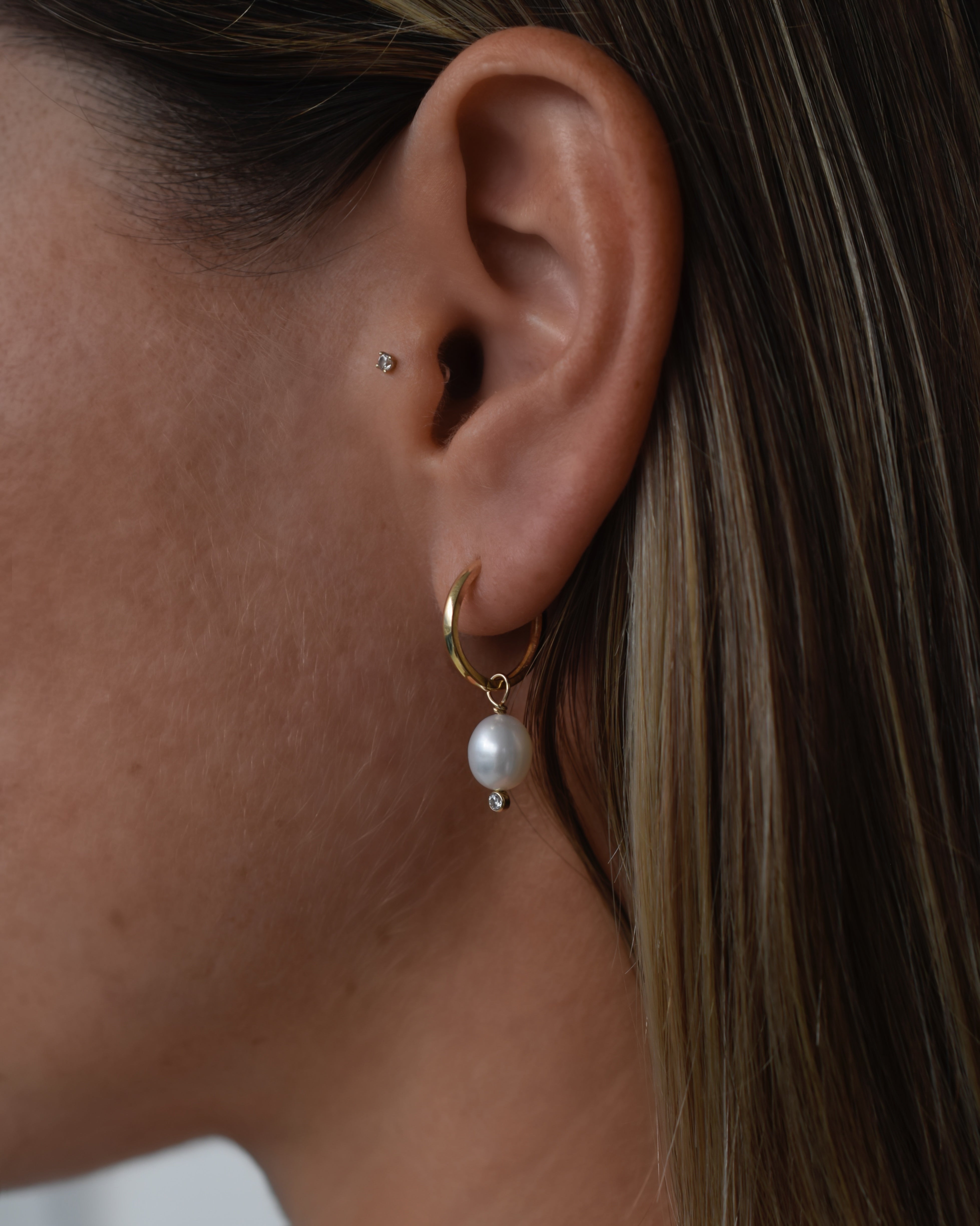 Ariel Pearl Hoop Earrings