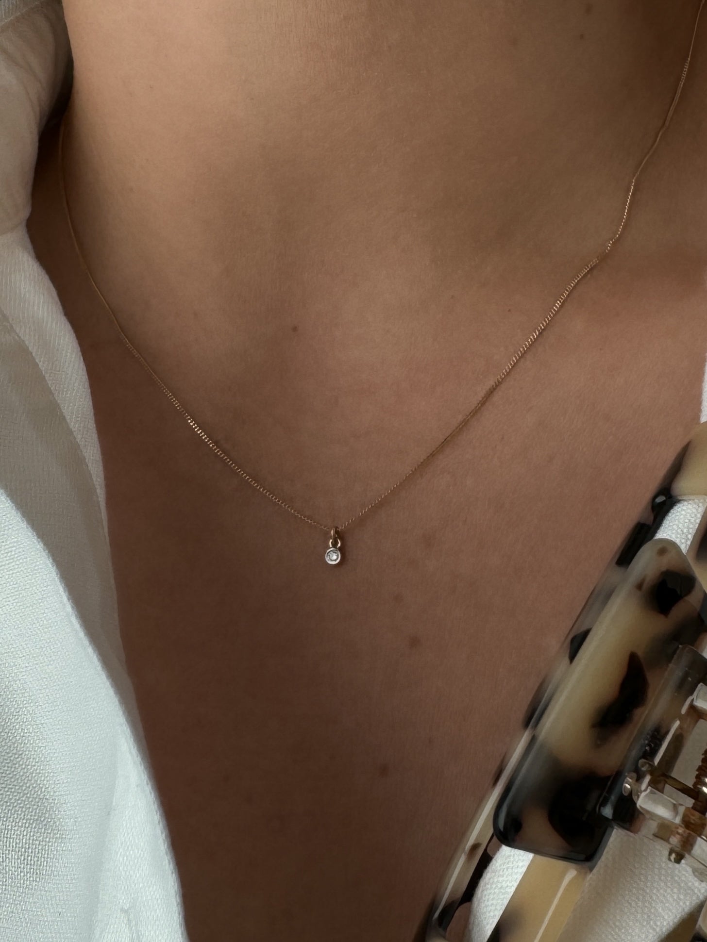 Celeste Tiny Diamond Charm Necklace