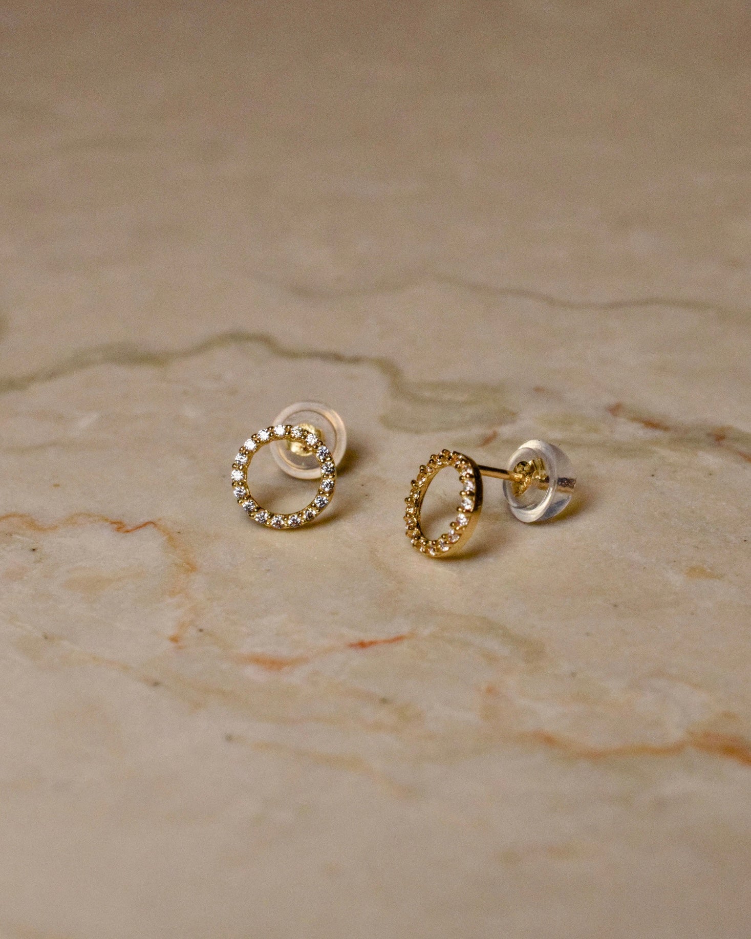 Adeline Pavé Circle Stud Earrings