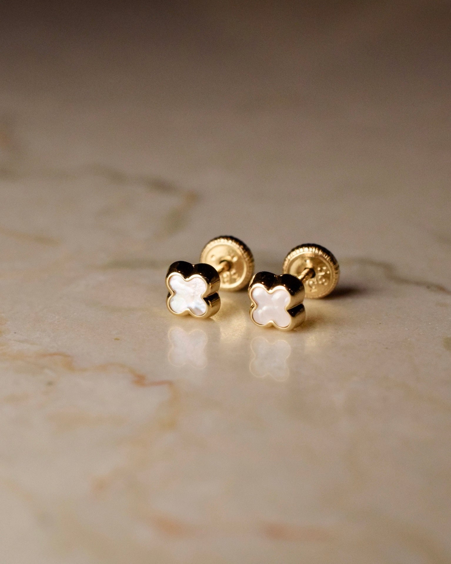 Leonie Mother Of Pearl Clover Earrings