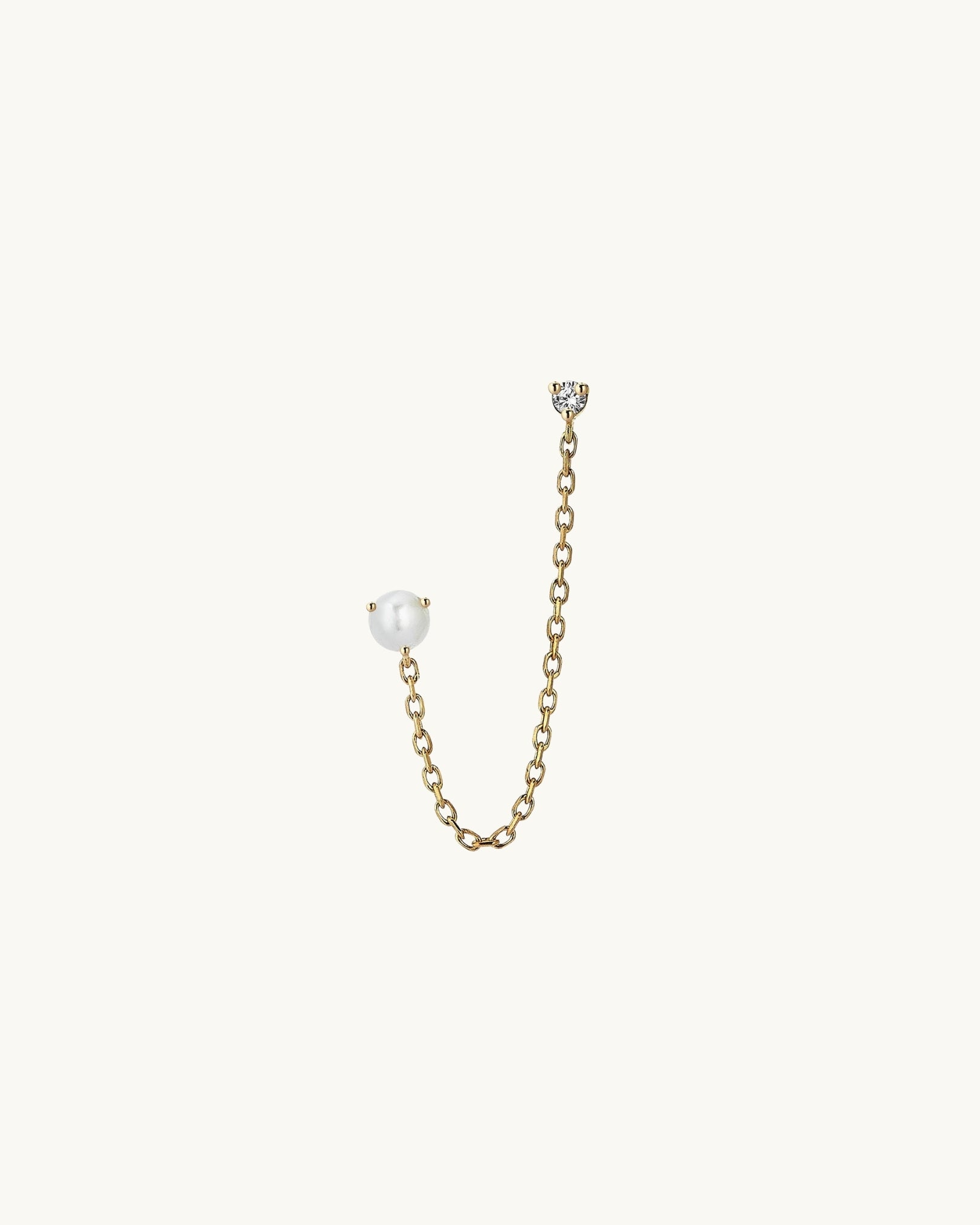 Amalia Diamond & Pearl Chain Earring