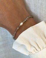 Aylin Friendship Bracelet Pearl and Labradorite 14K