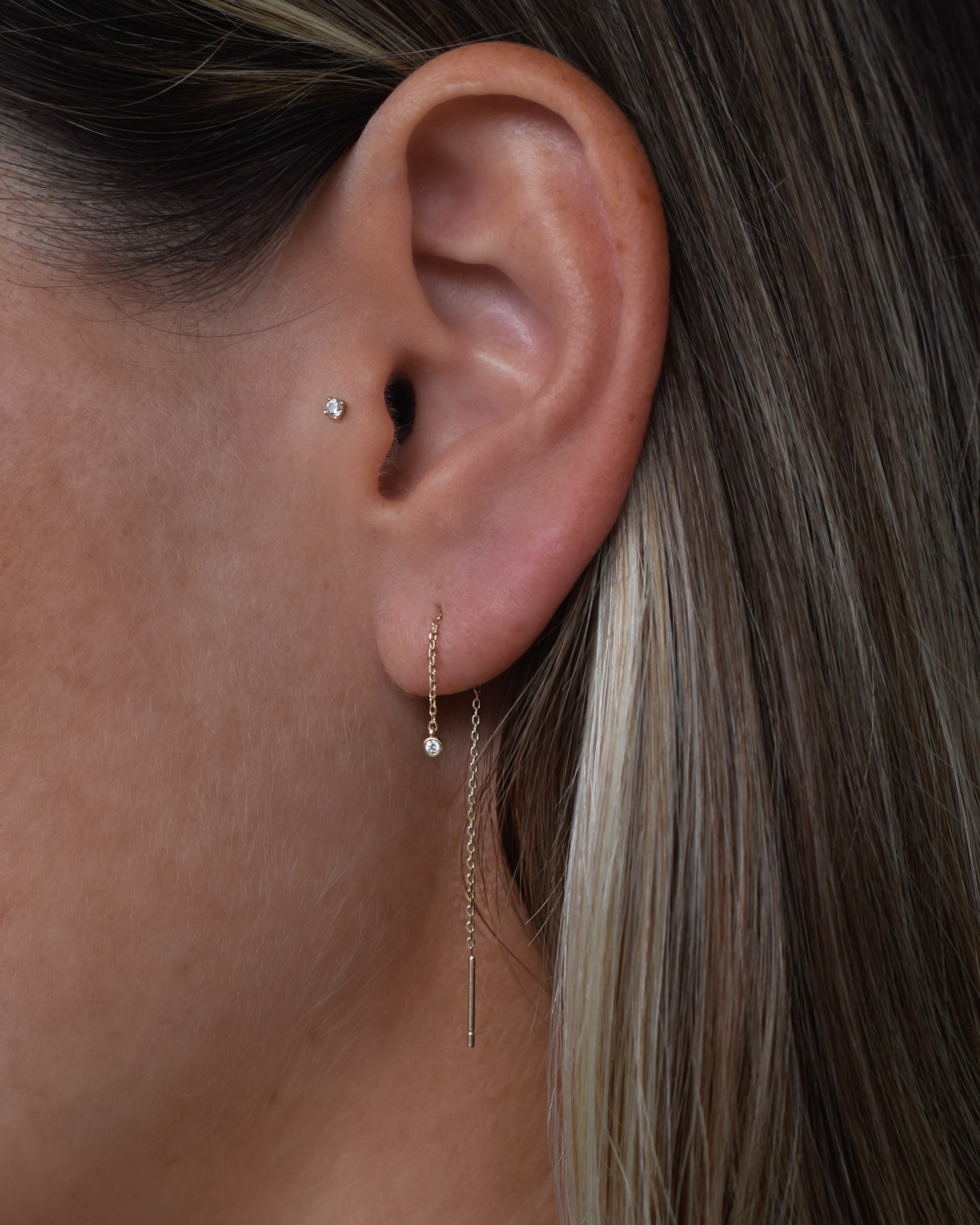 Jordan Flat Back Piercing Stud Earring
