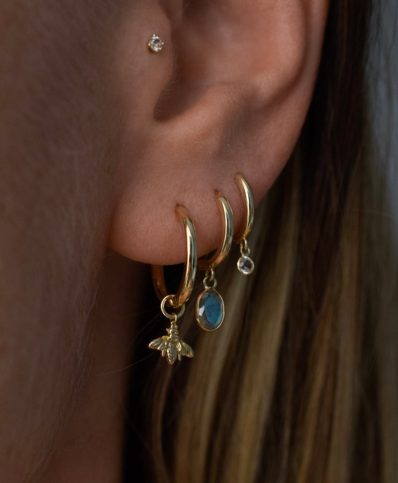 NUBIA Labradorite Hoop Earrings 14K Gold