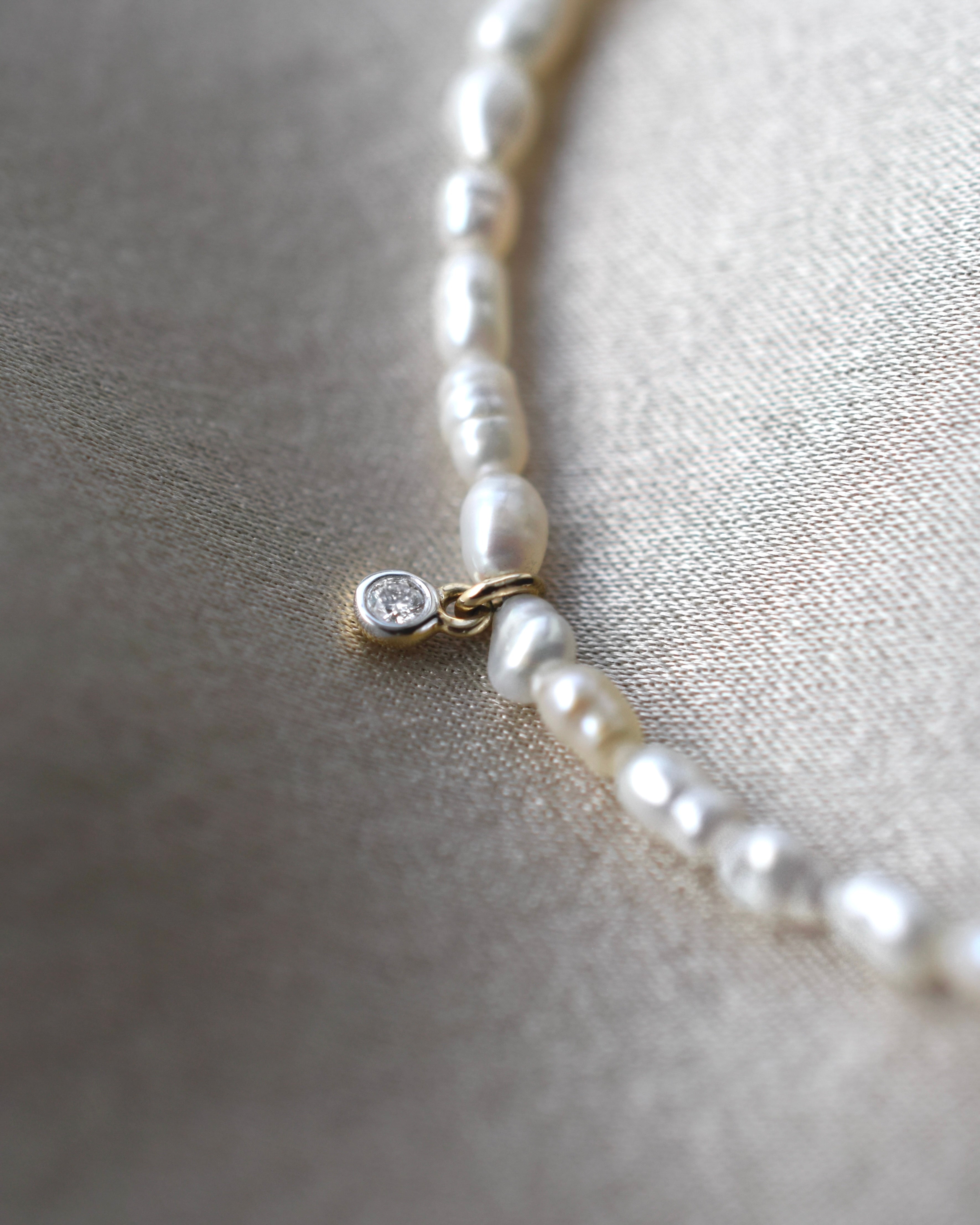 Vera Diamond Friendship Bracelet With Pearl