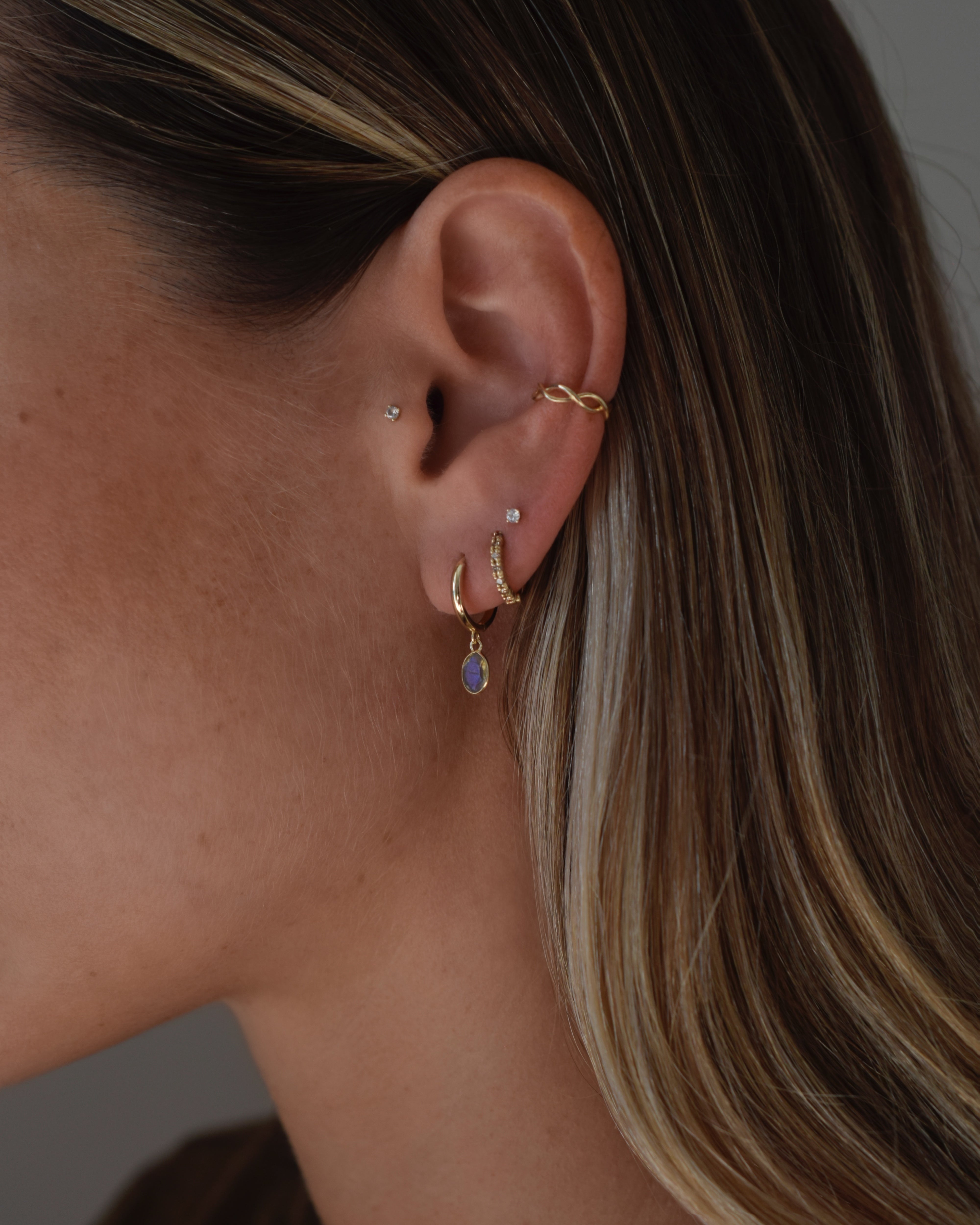 Nubia Labradorite Hoop Earrings