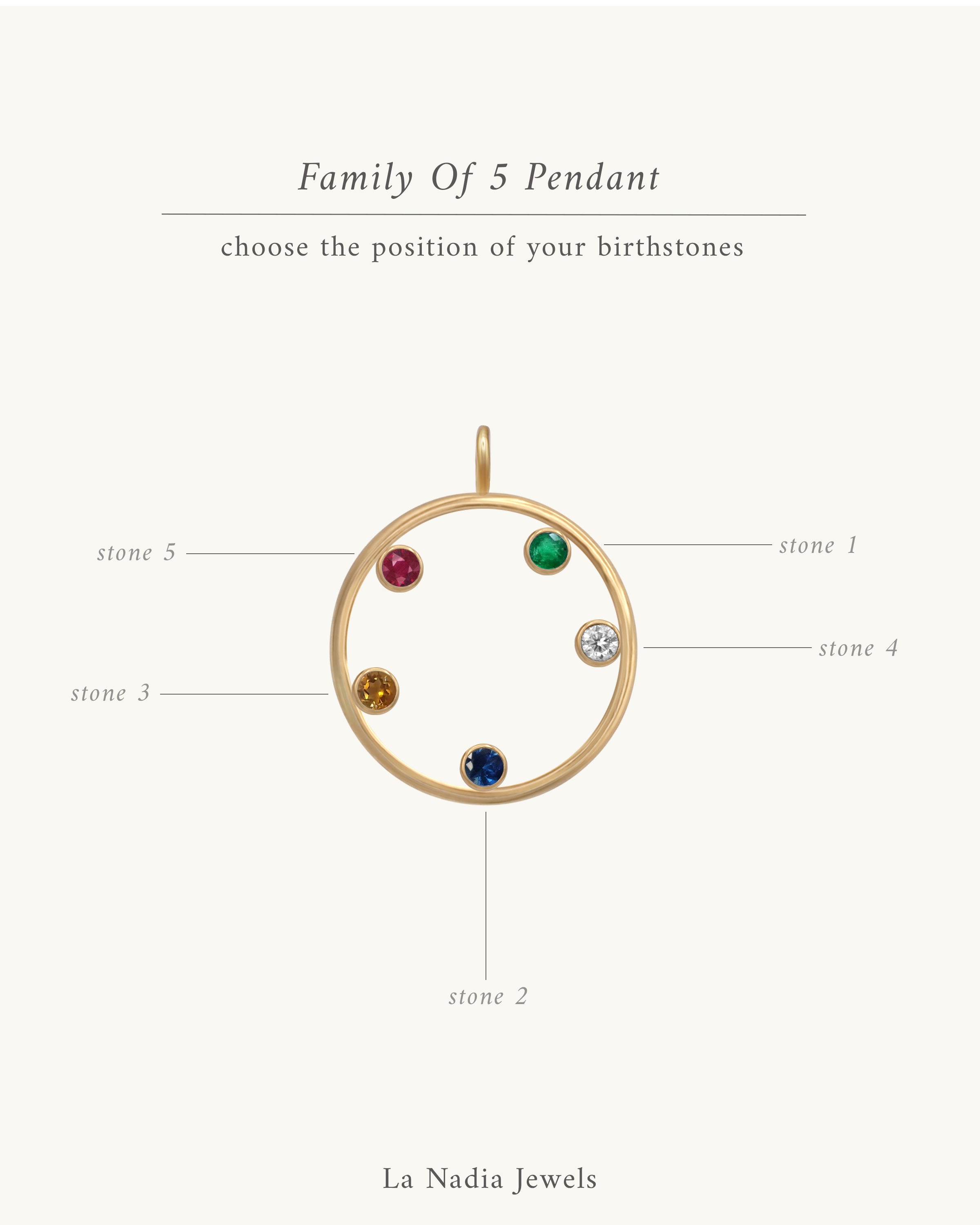 Family Of Five Pendant Necklace