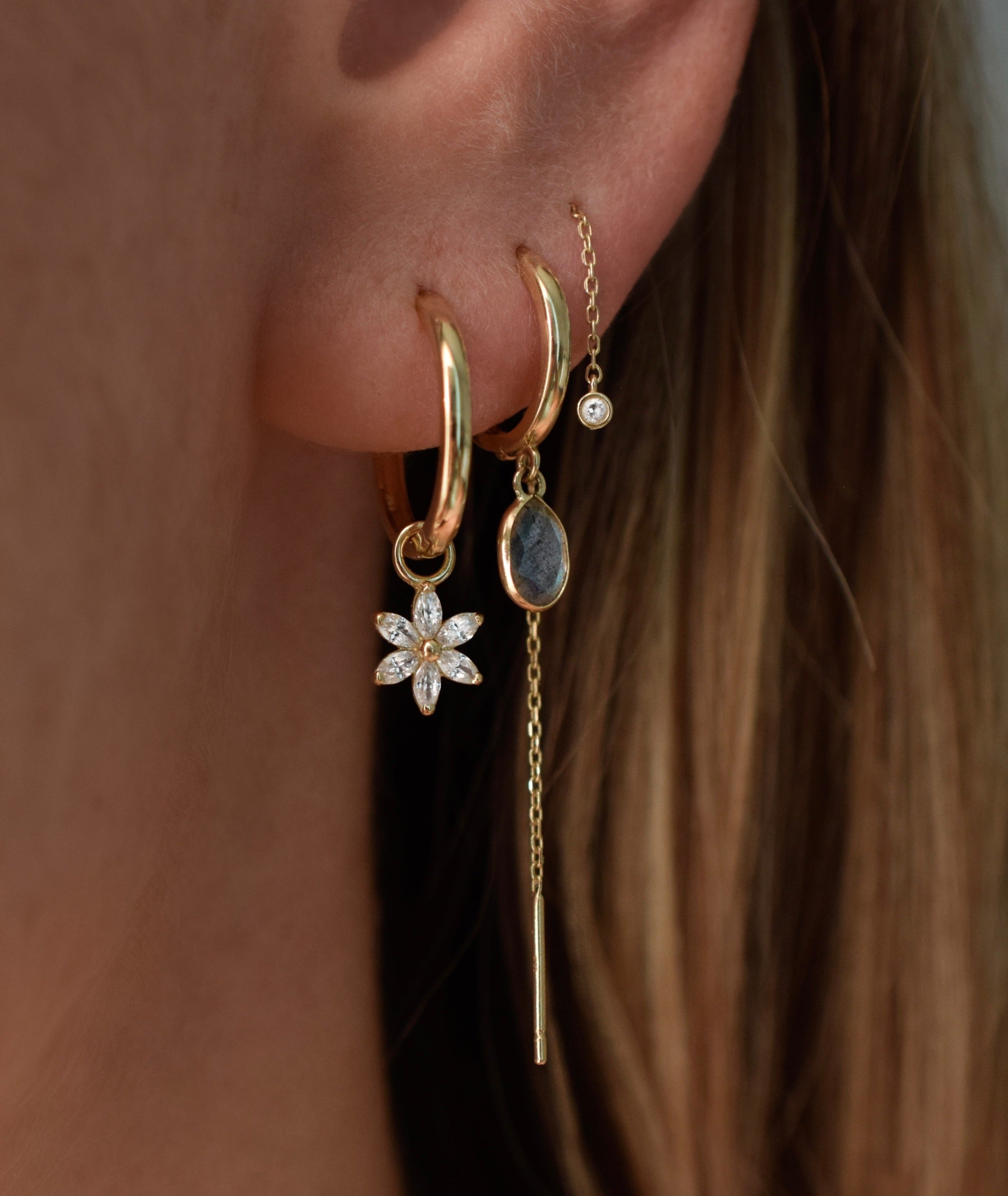 Nubia Labradorite Hoop Earrings