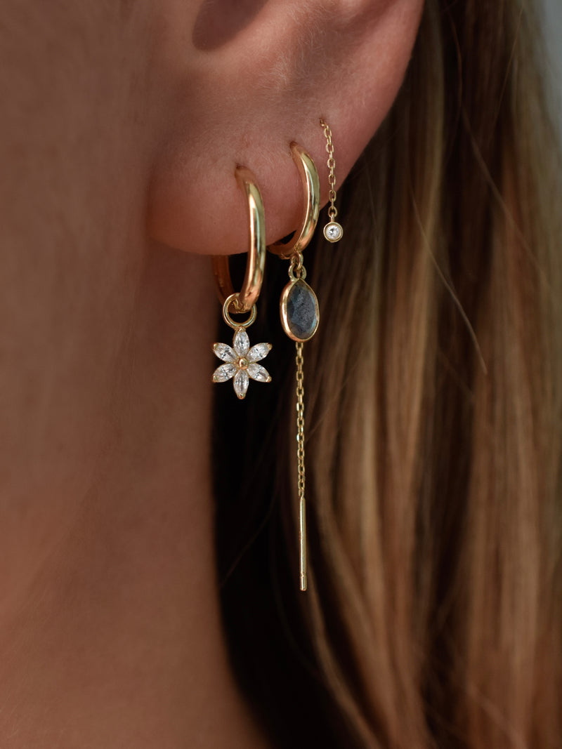 DAISY Flower Earring Charm 14K