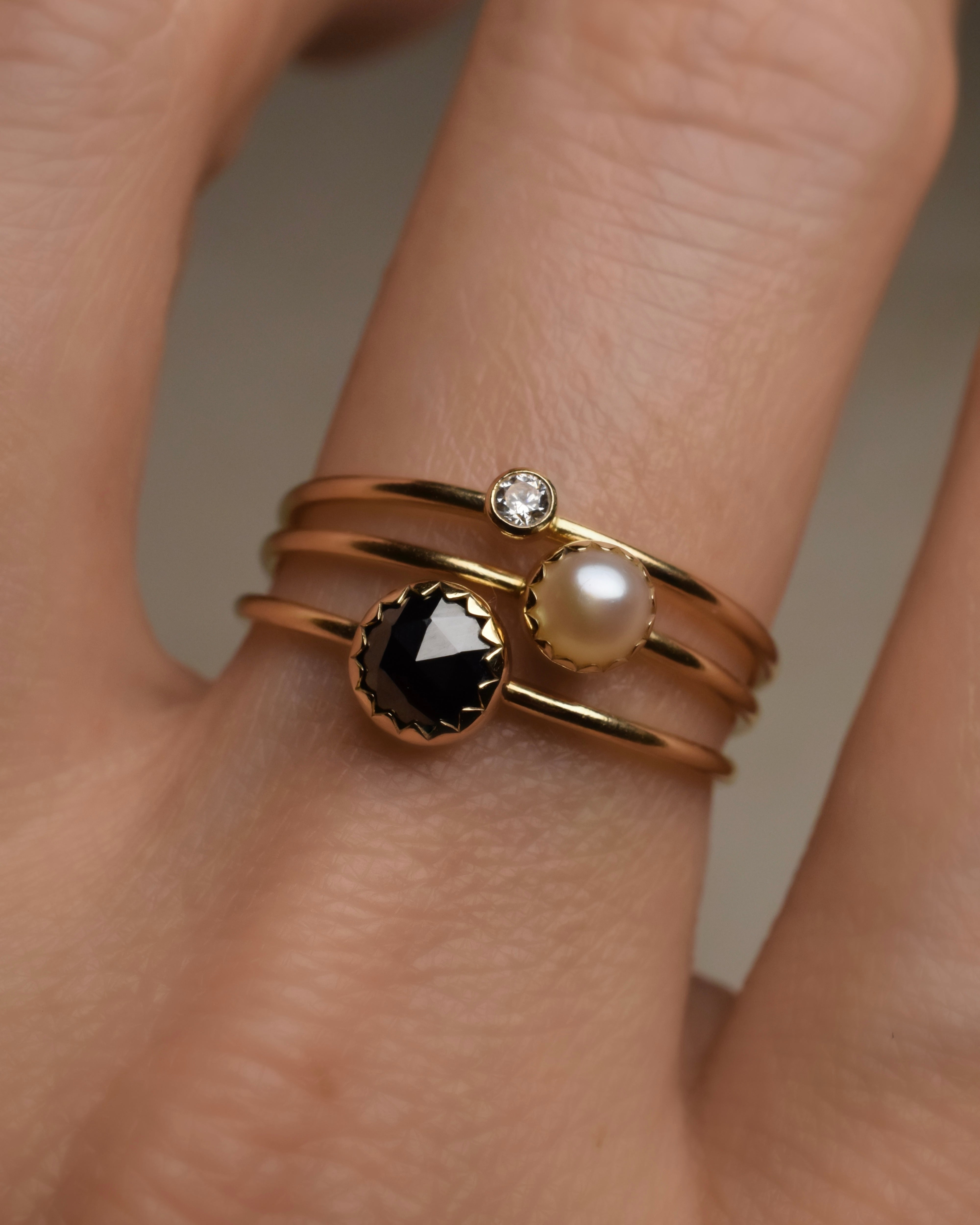 Amara Hematite Stacking Ring