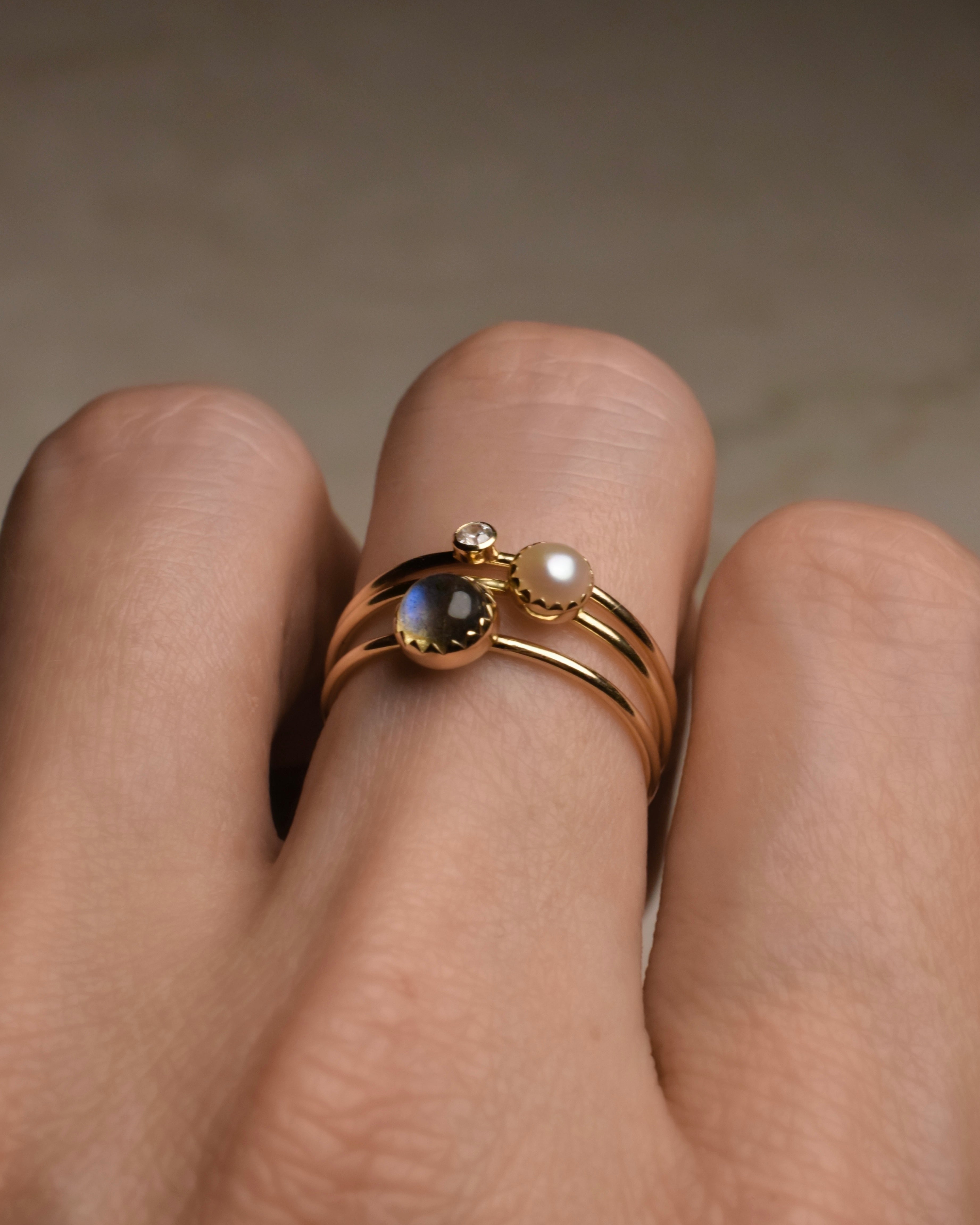 Amara Labradorite Stacking Ring