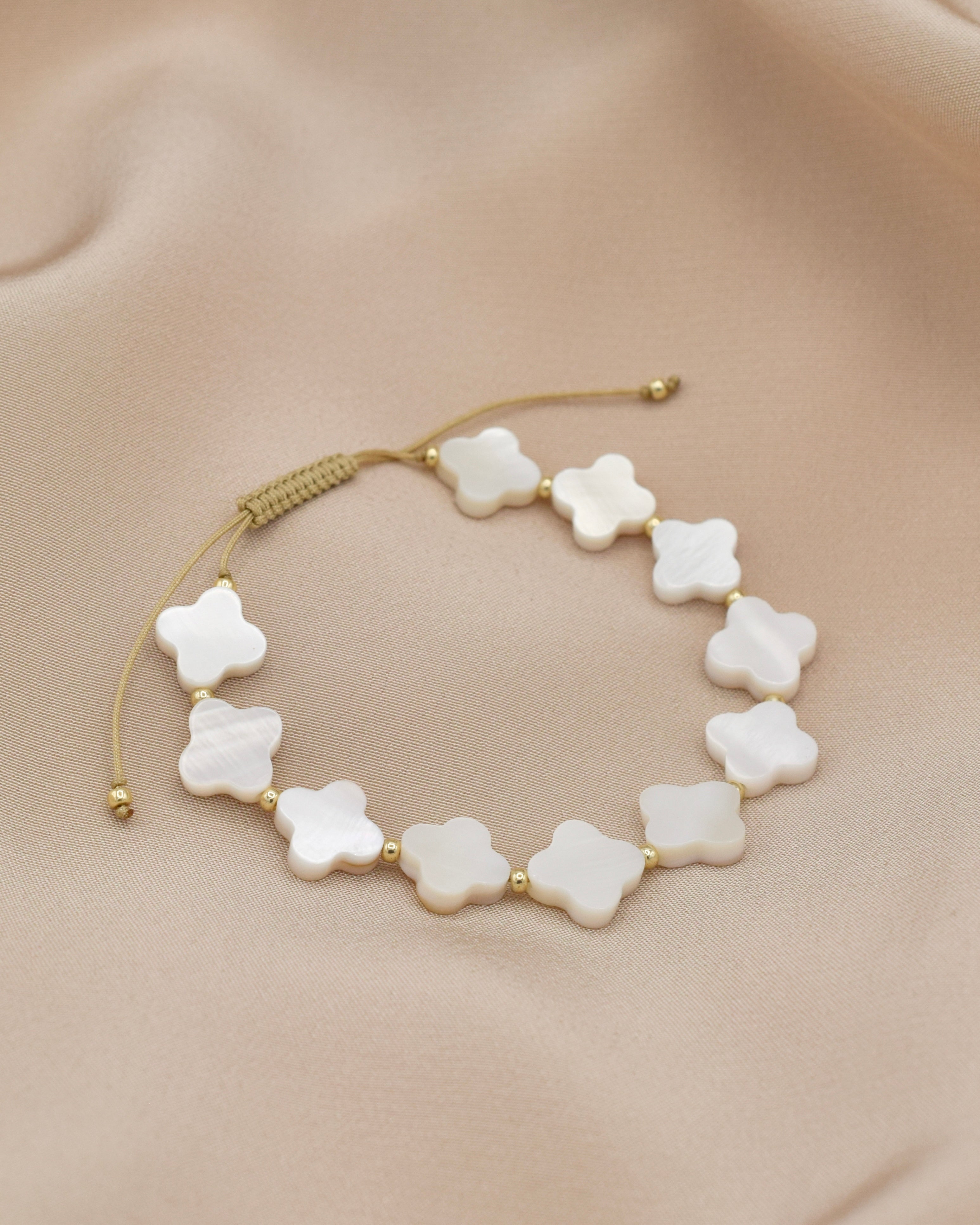 Lexi Friendship Bracelet – Mother of Pearl & Miyuki Beads for