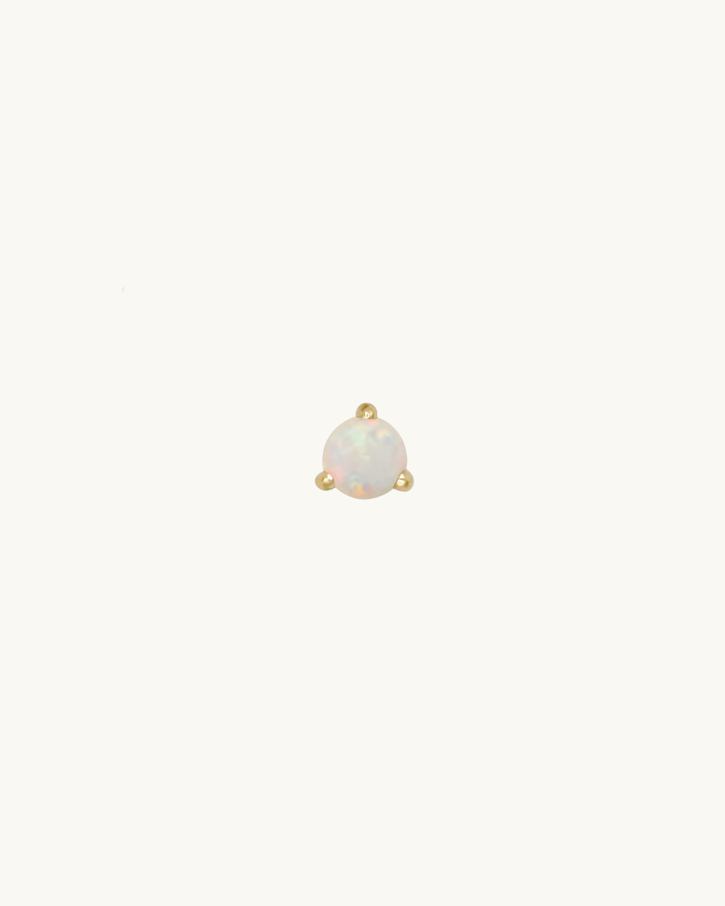 Leva White Opal Stud Earring Large