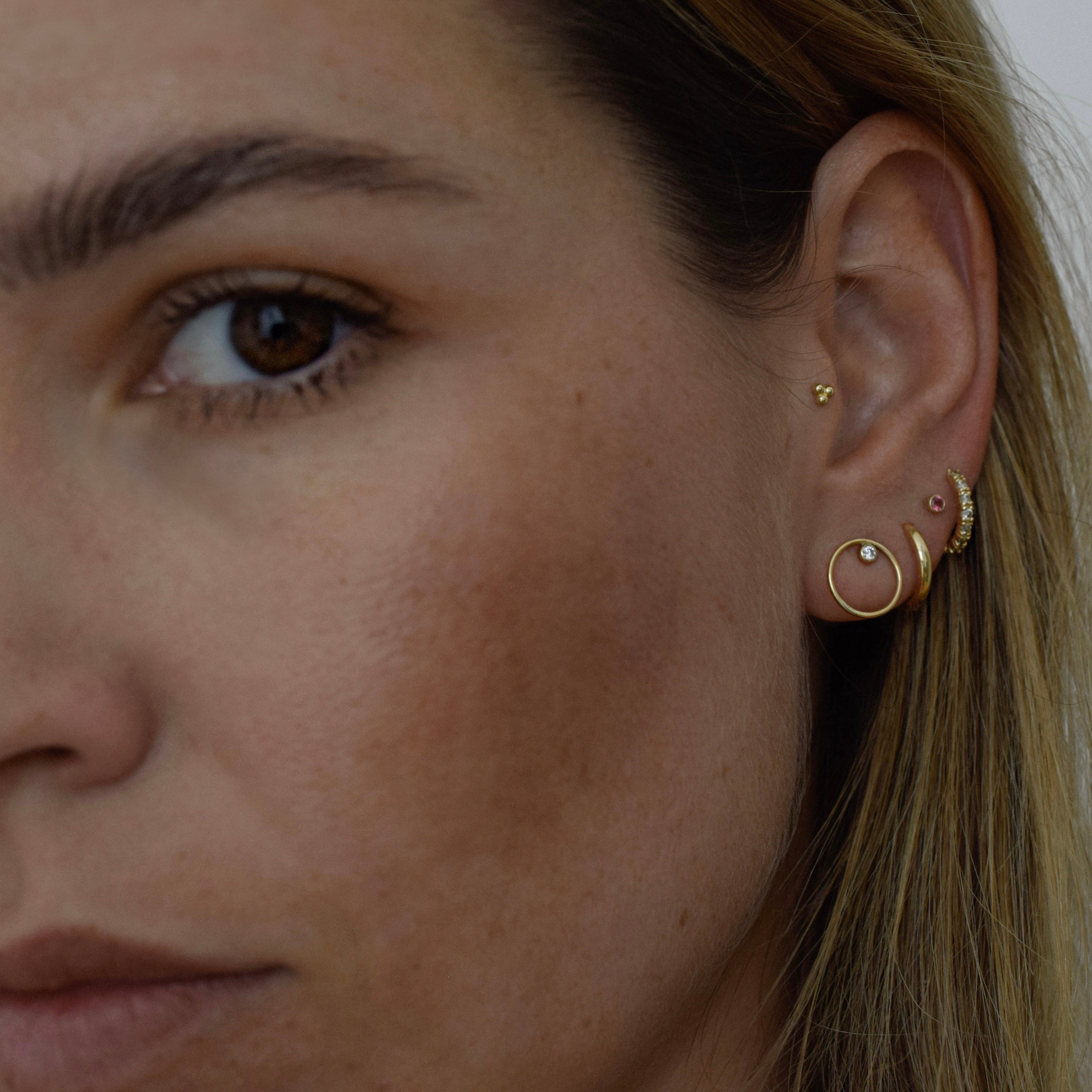 Mika Diamond Huggie Hoop Earring