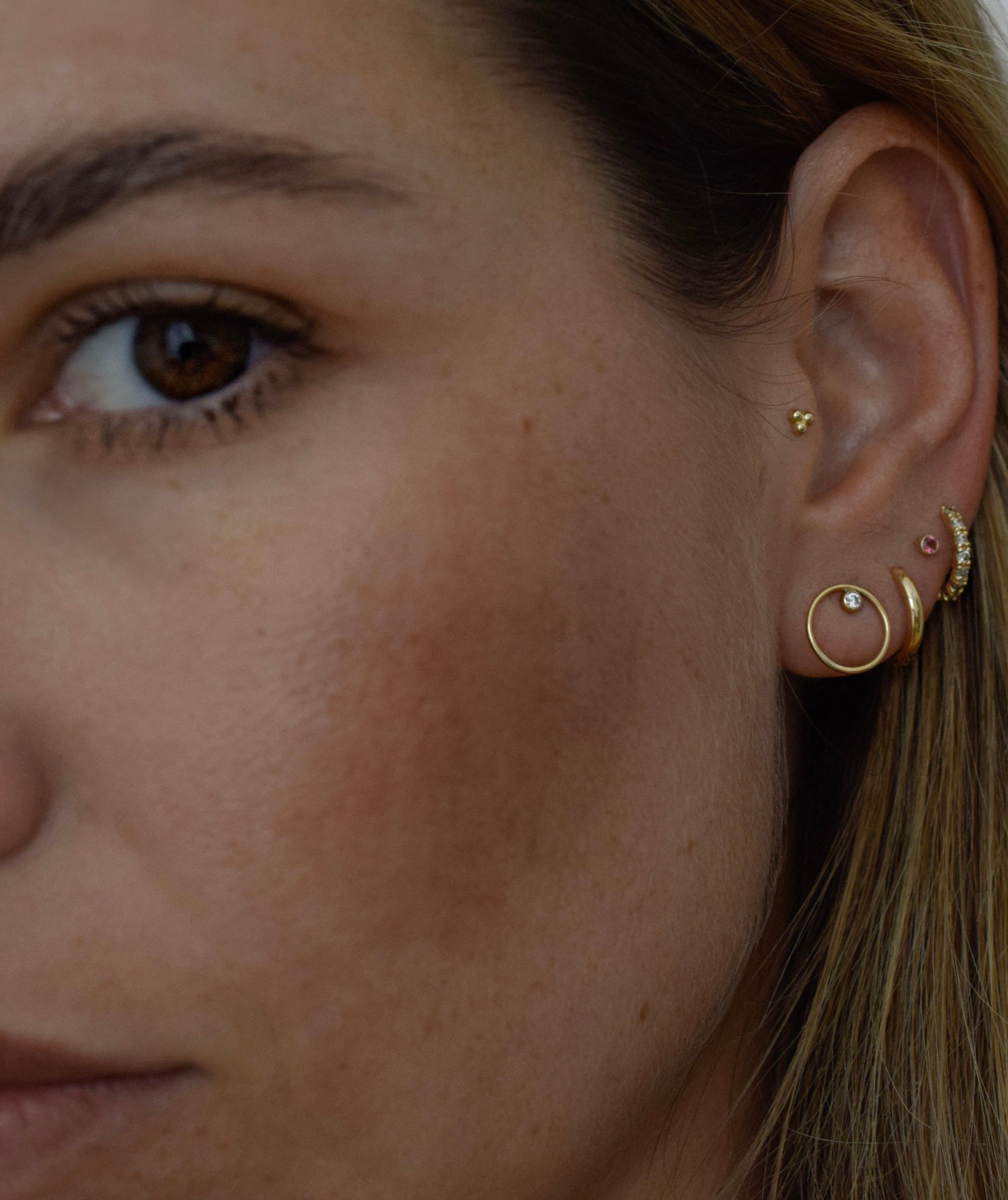 Alma Flat Back Piercing Stud Earring