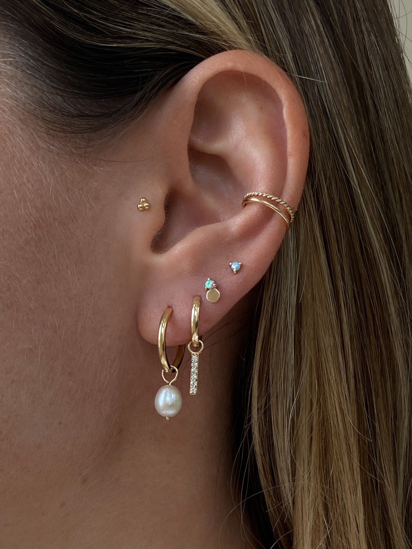 Noe Blue Opal Stud Earring