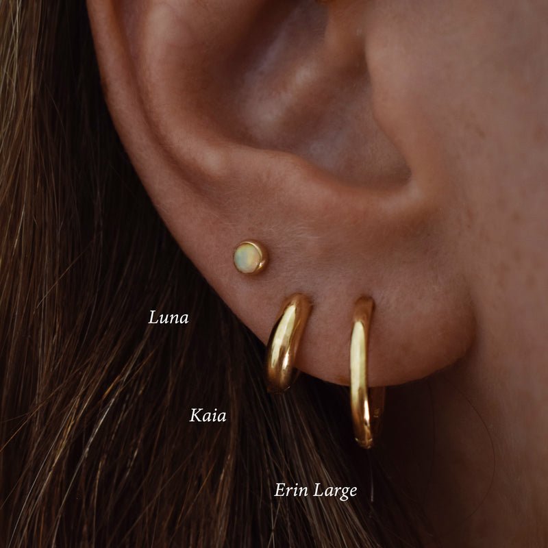 ERIN Classic Huggie Hoop Earring Large 14K