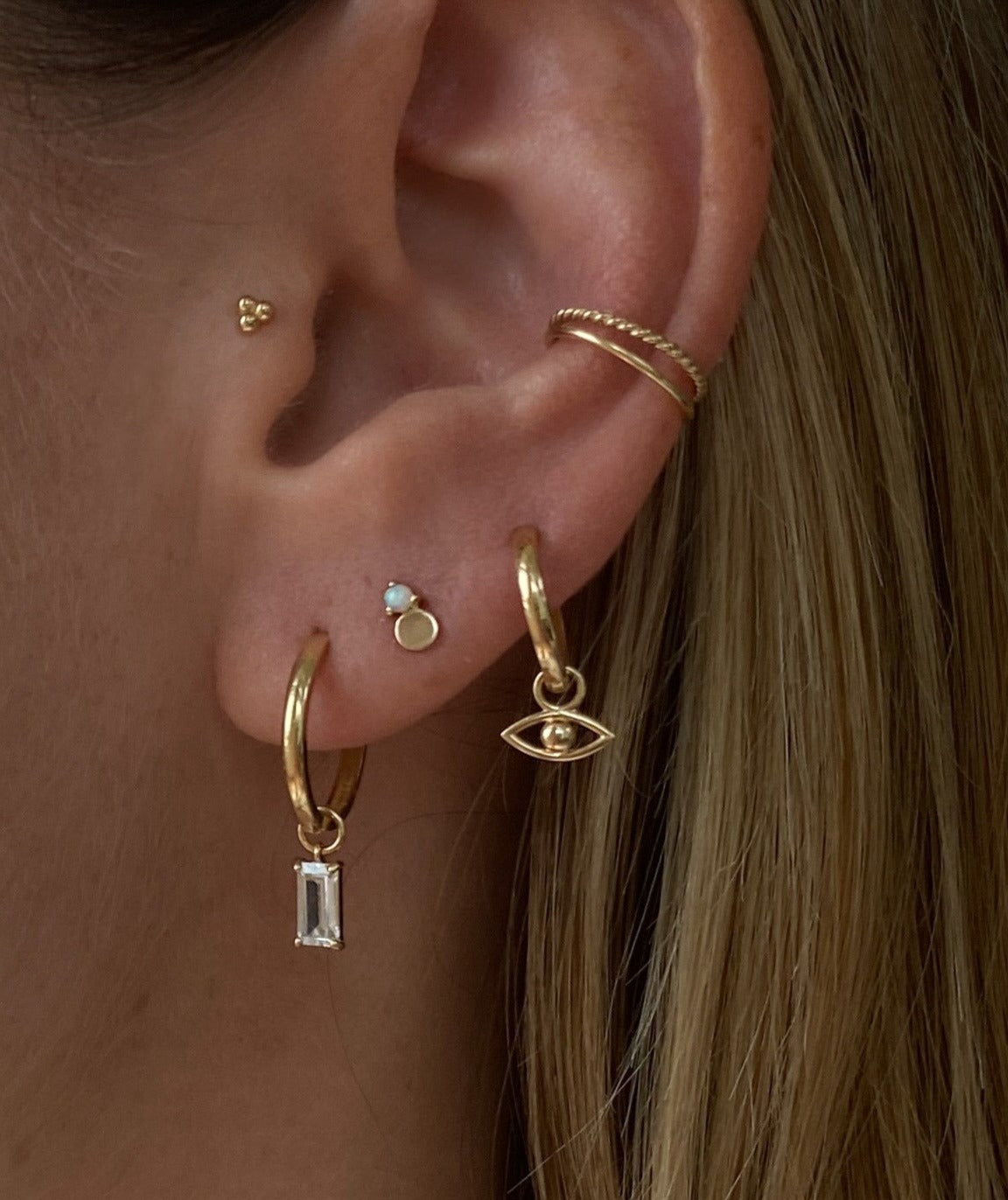 Gracie Dangling Baguette Earring Charm