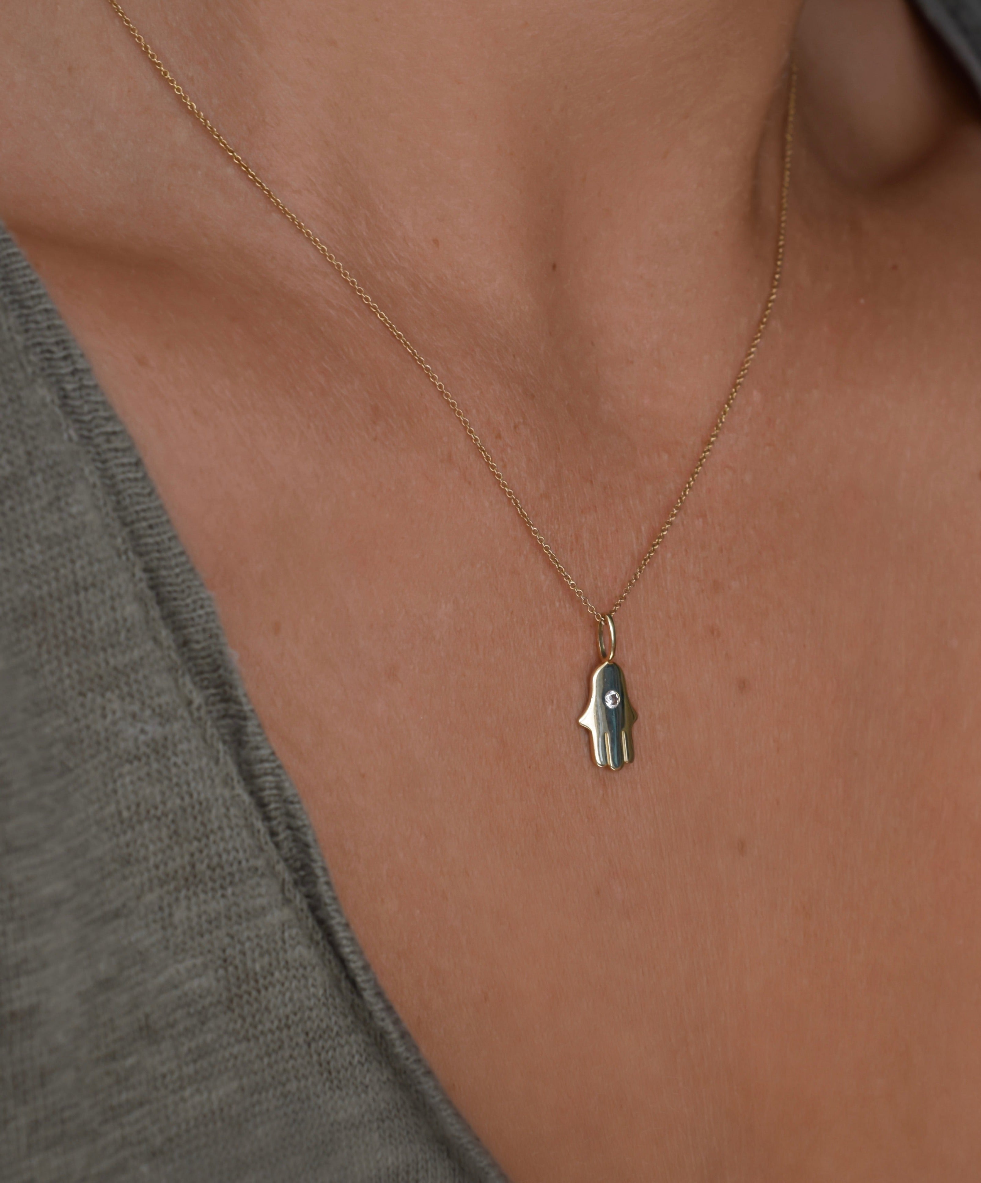 Hamsa Hand Necklace Pendant