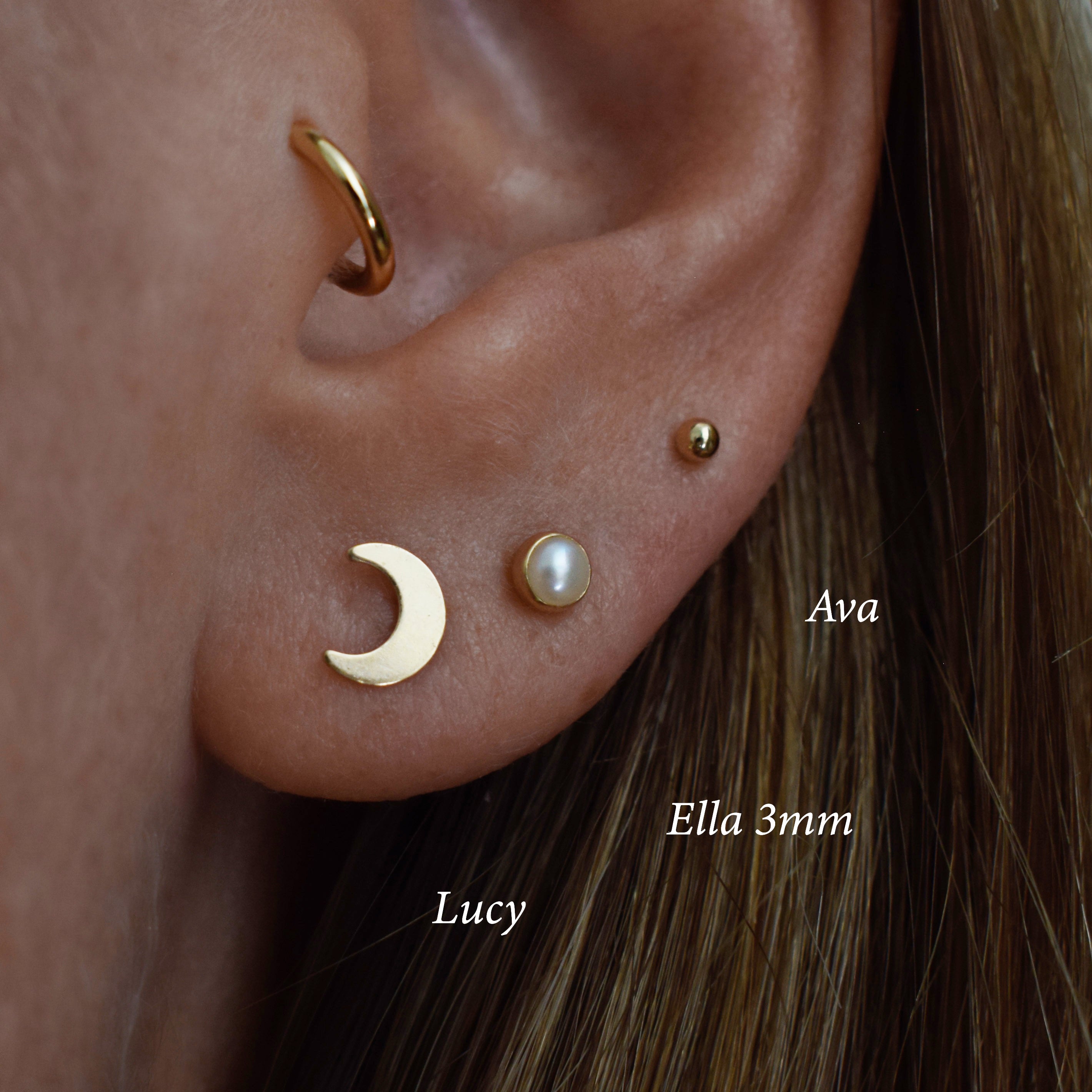 Lucy Moon Stud Earring
