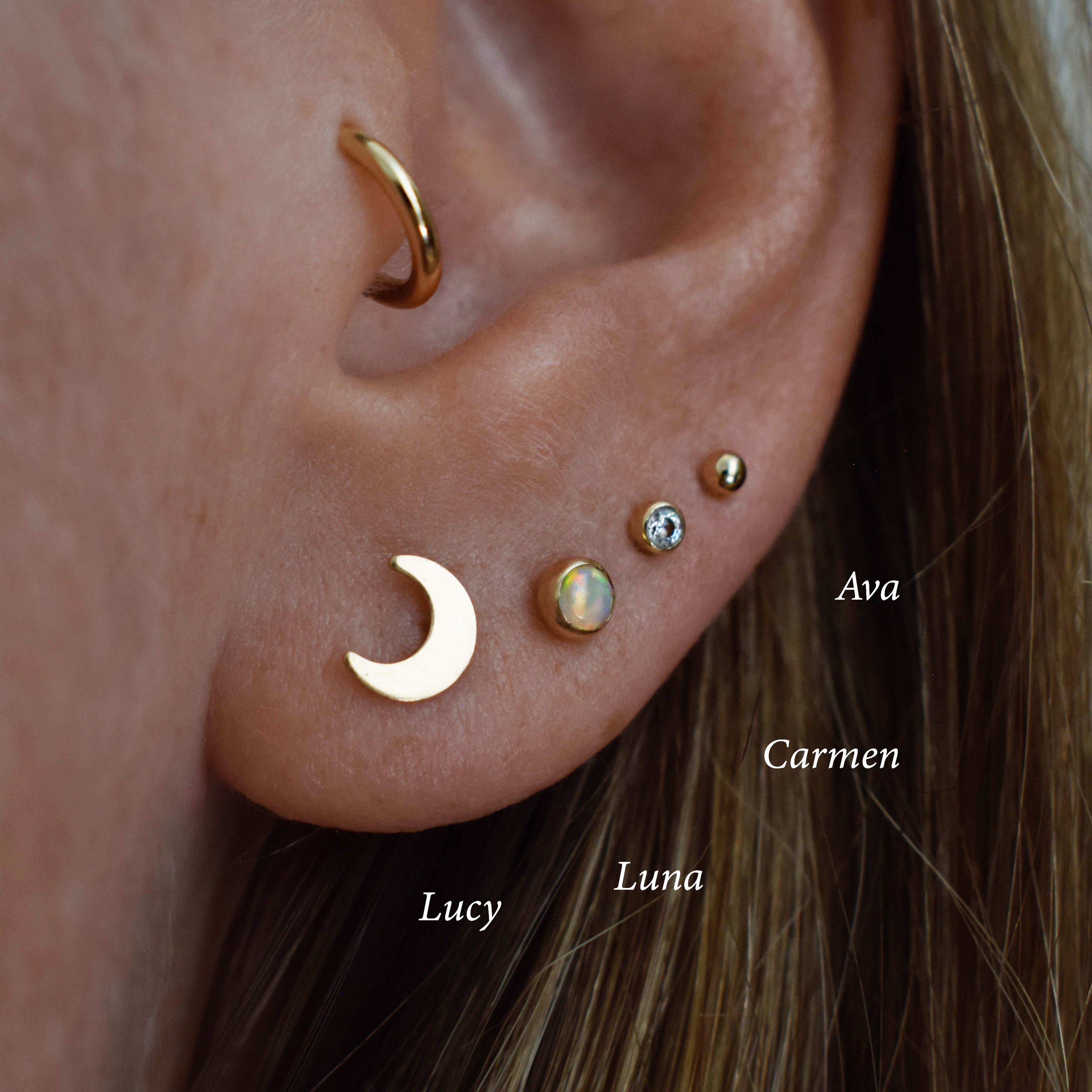 Lucy Moon Stud Earring