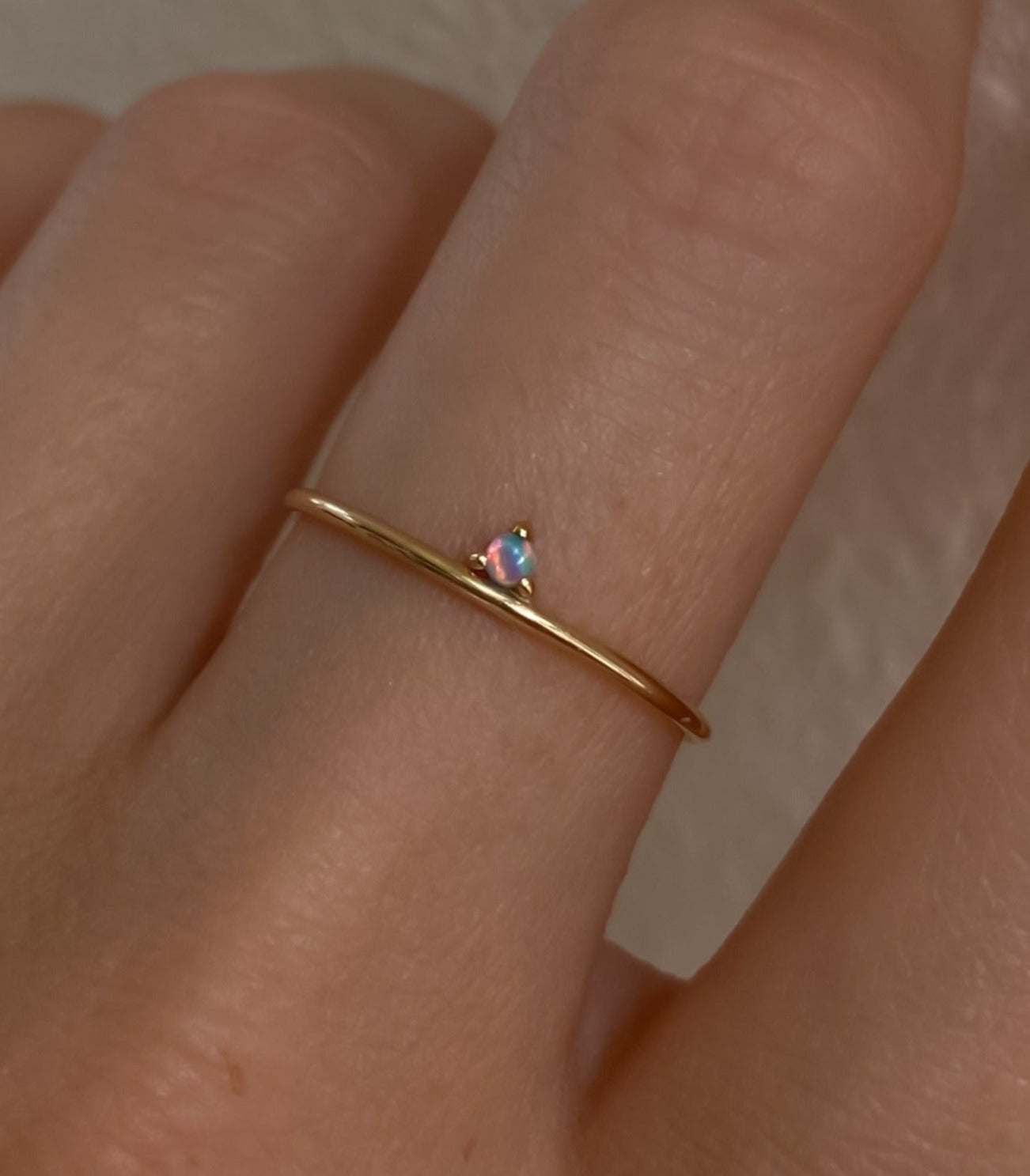 Mina Off-Set Blue Opal Ring