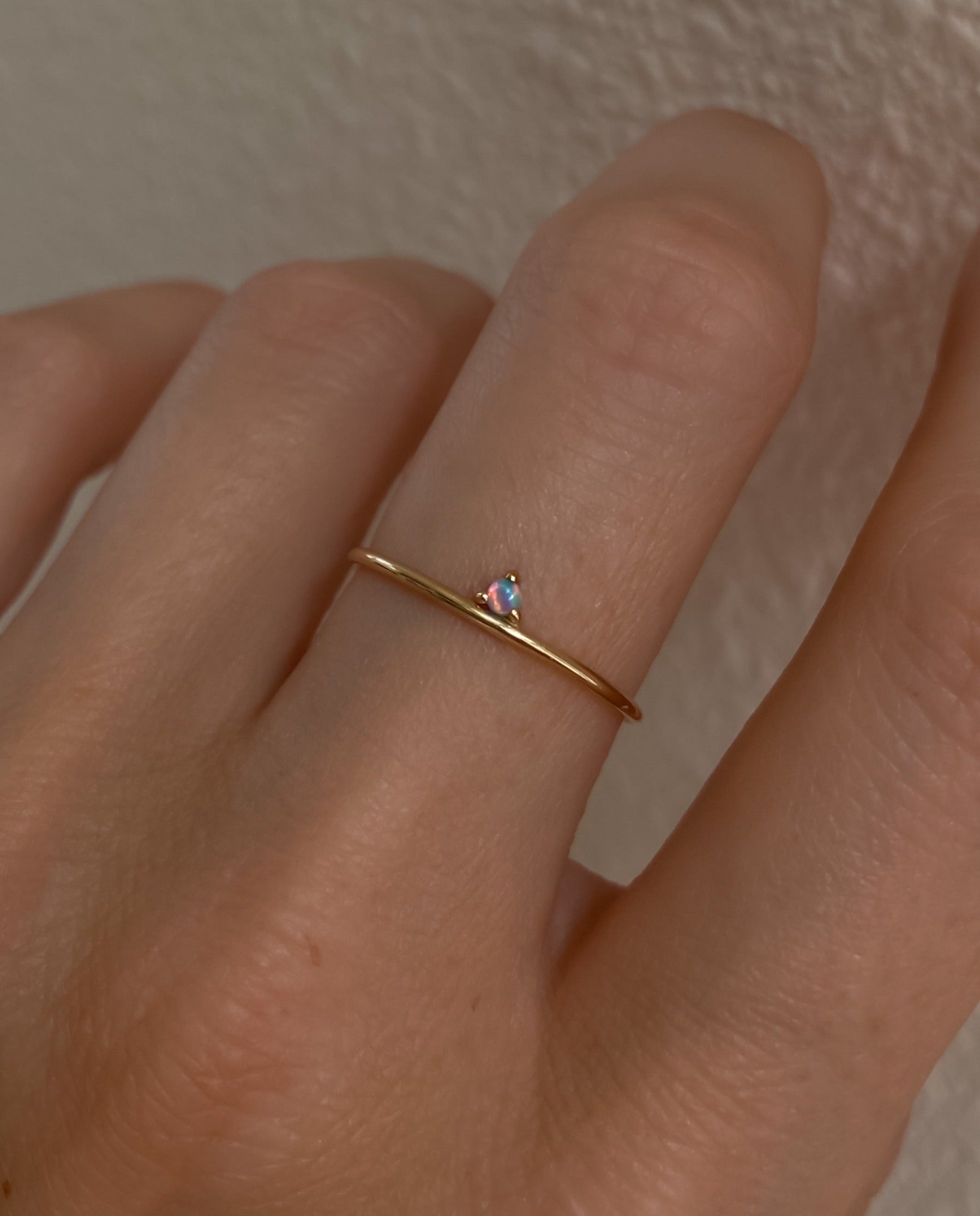 Mina Off-Set Blue Opal Ring