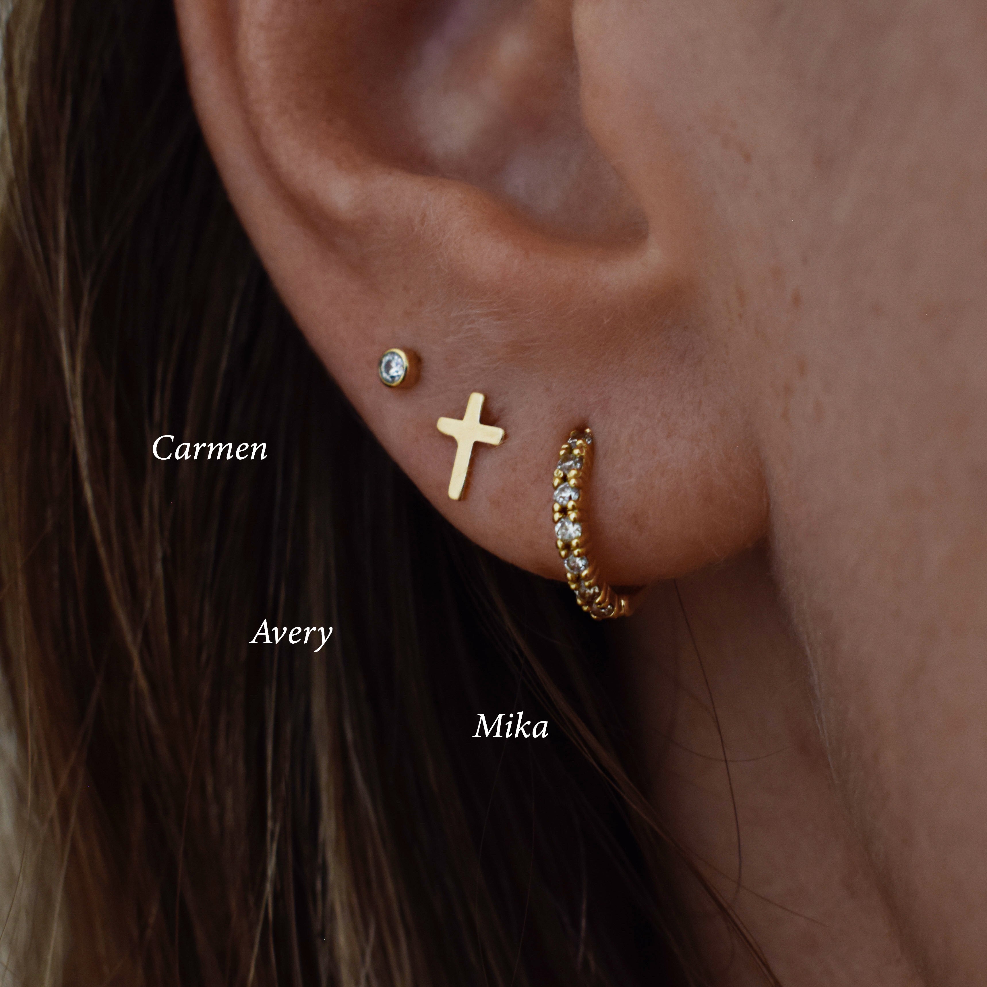 Avery Cross Stud Earring