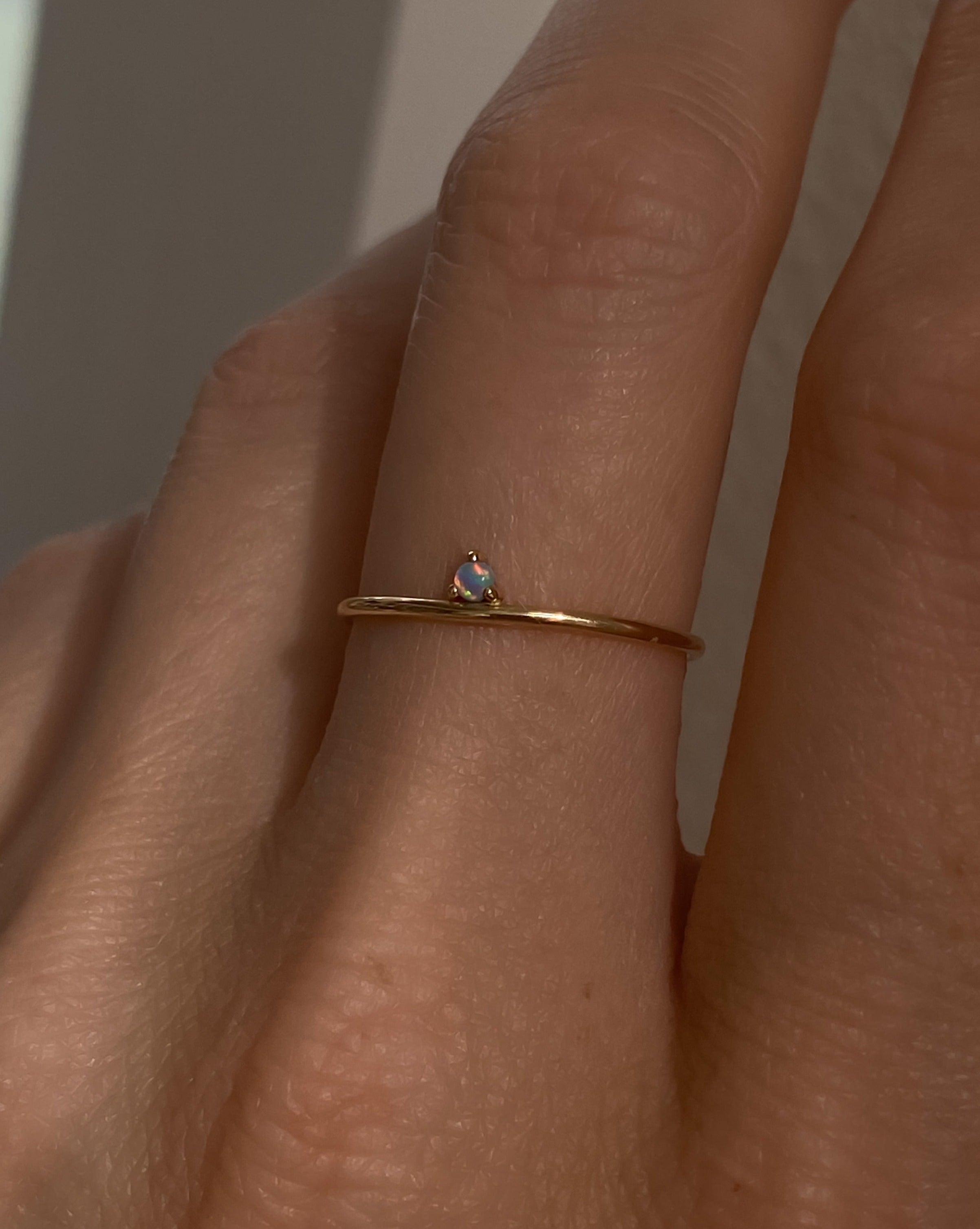 Mina Off-Set Blue Opal Ring