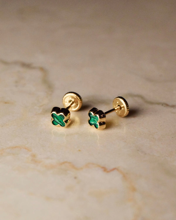 Leonie Malachite Clover Earrings