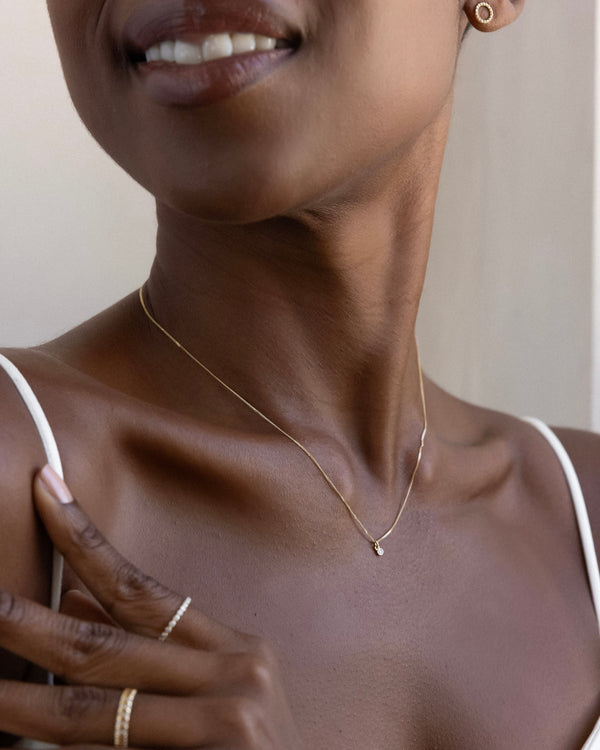 Celeste Tiny Diamond Charm Necklace