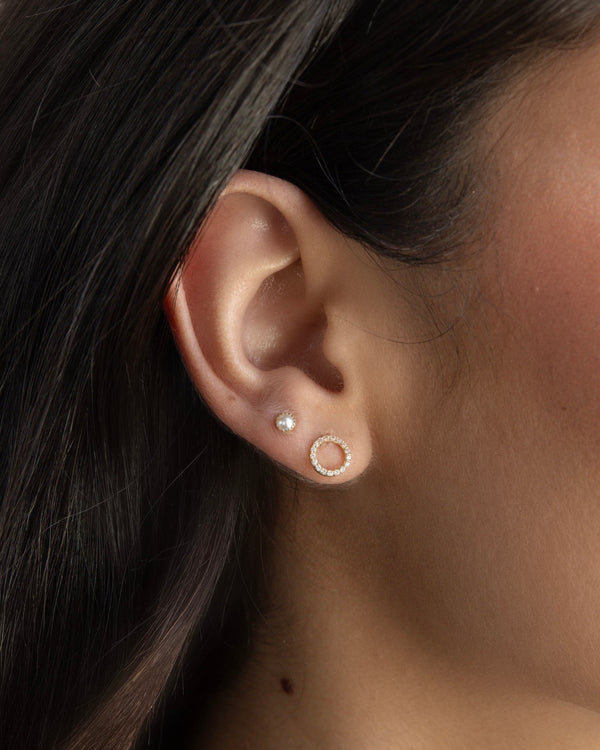 Adeline Pavé Circle Stud Earrings