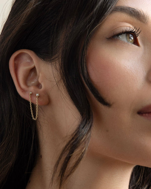Amalia Diamond & Pearl Chain Earring