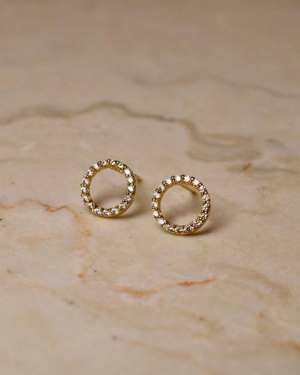 Adeline Pavé Circle Stud Earrings