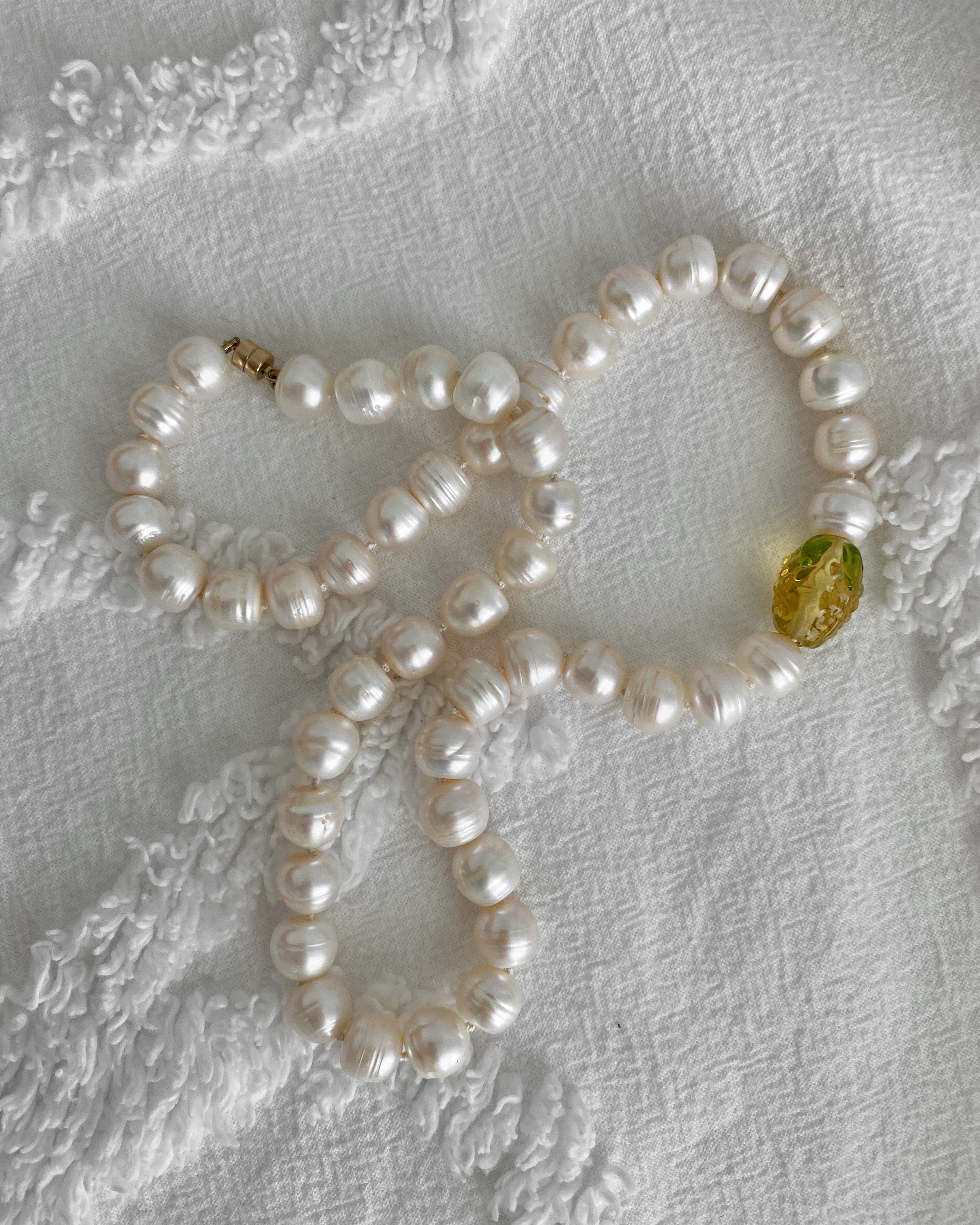 Amber Pineapple Pearl Necklace