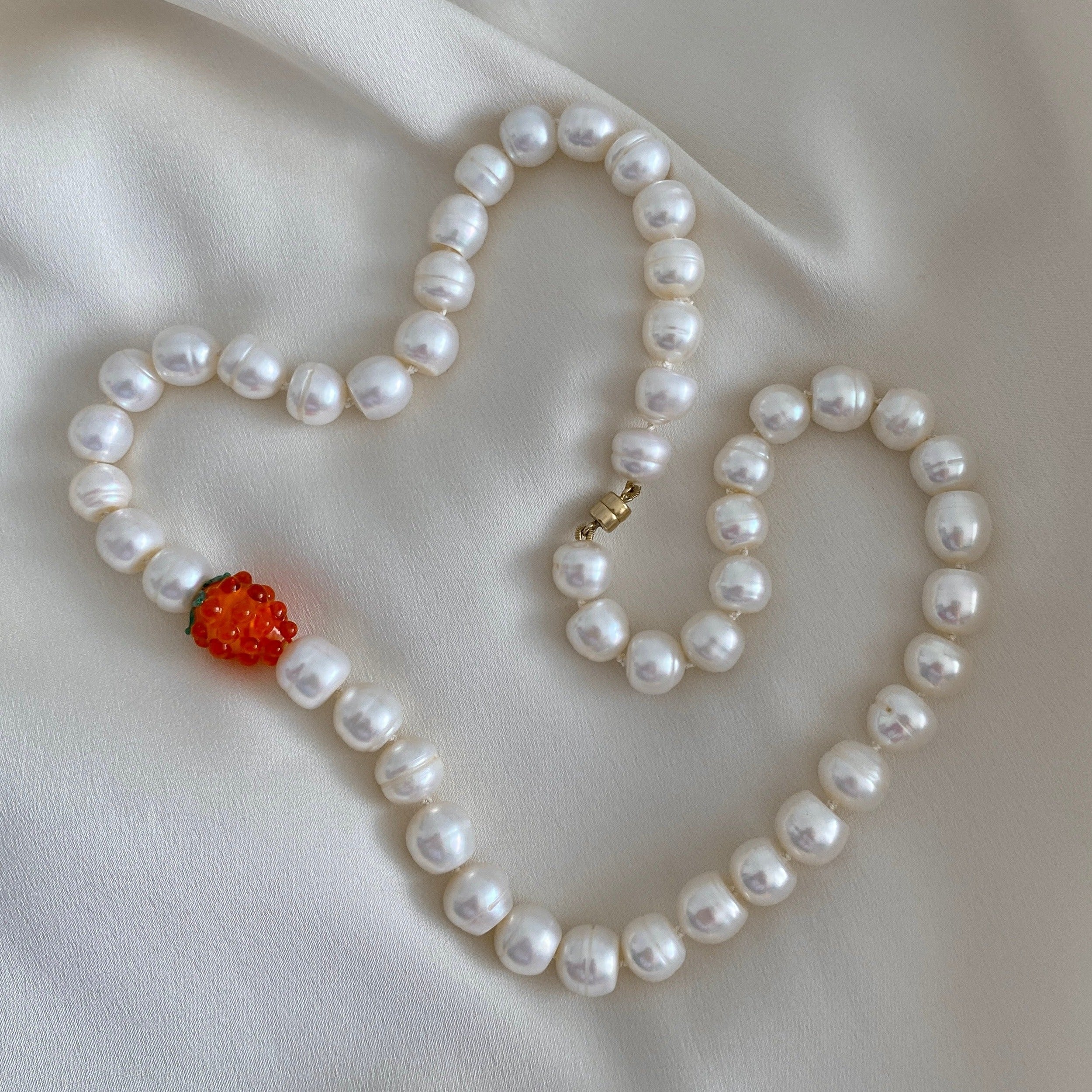 Amber Cloudberry Pearl Necklace