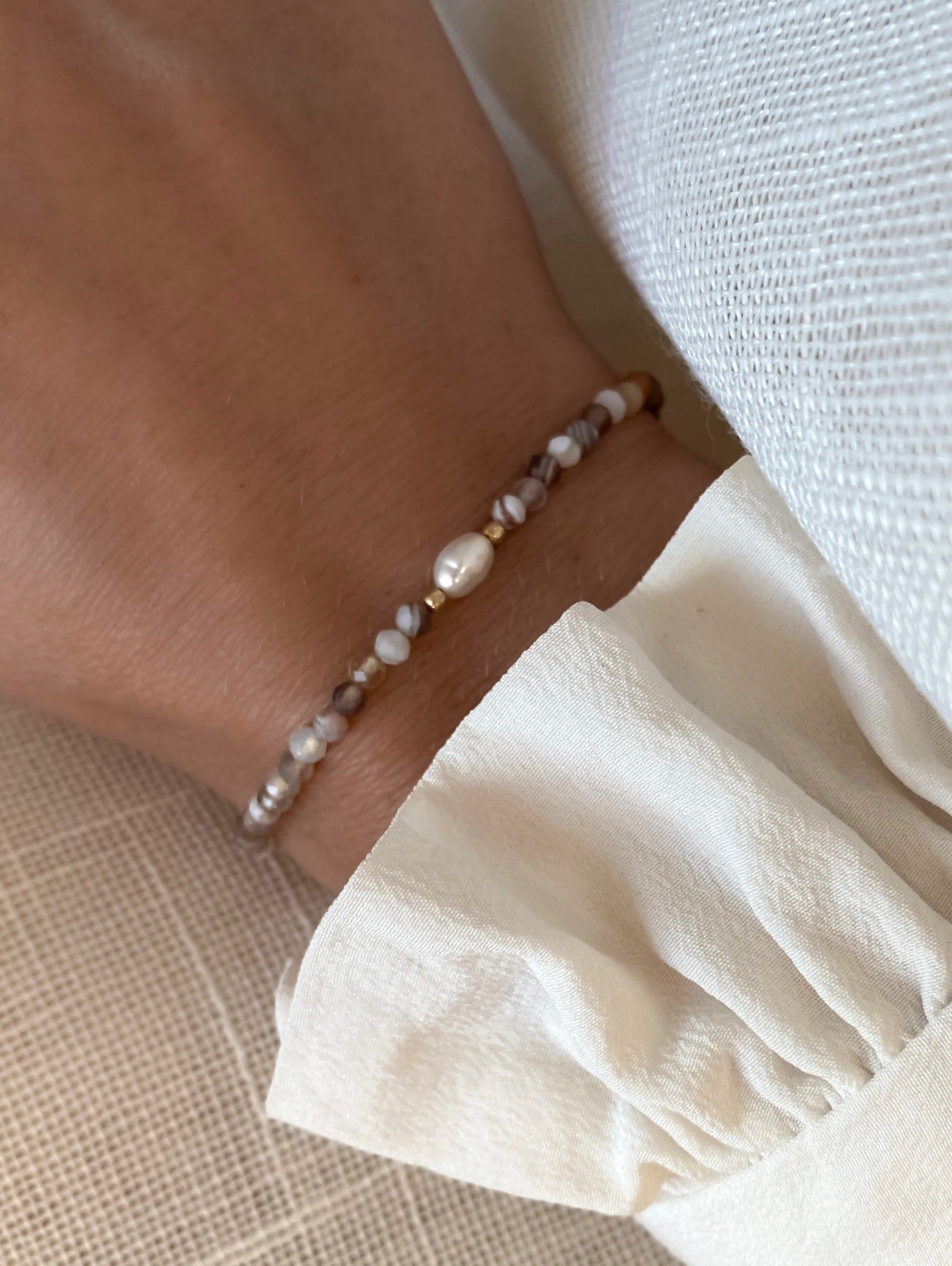 Aylin Friendship Bracelet Pearl and Agate