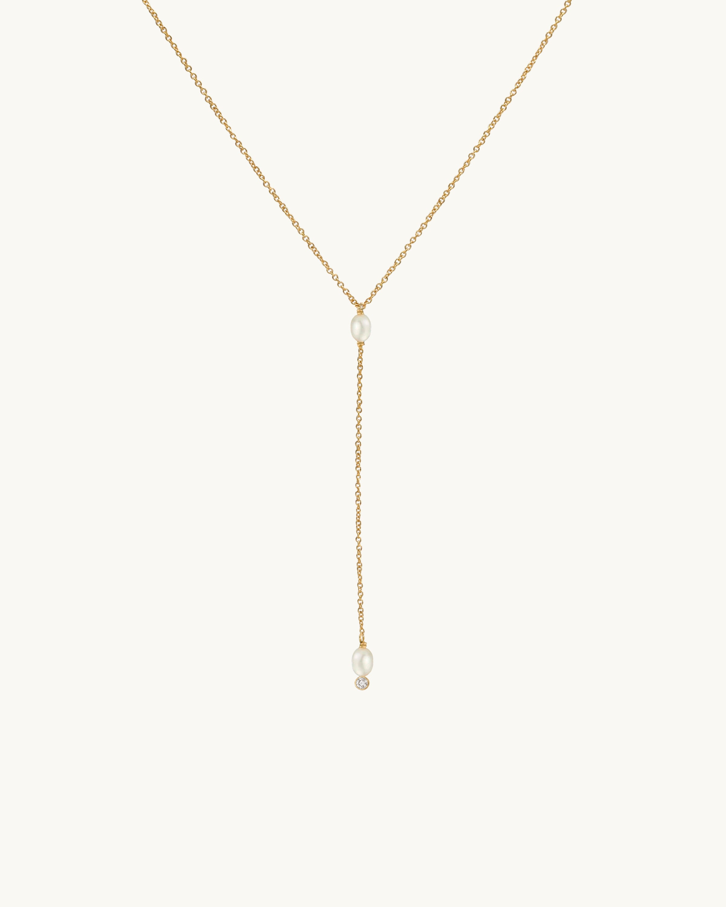 Brielle Pearl Lariat Necklace