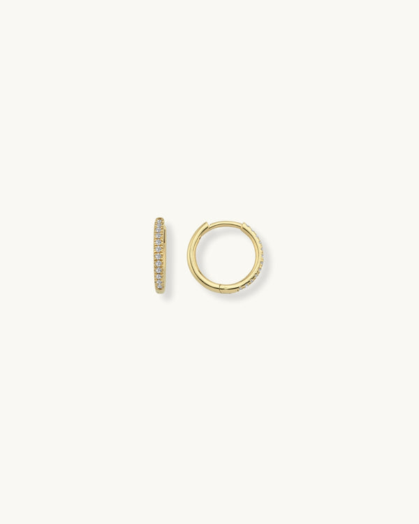 Celina Pavé Diamond Huggie Hoop Earrings