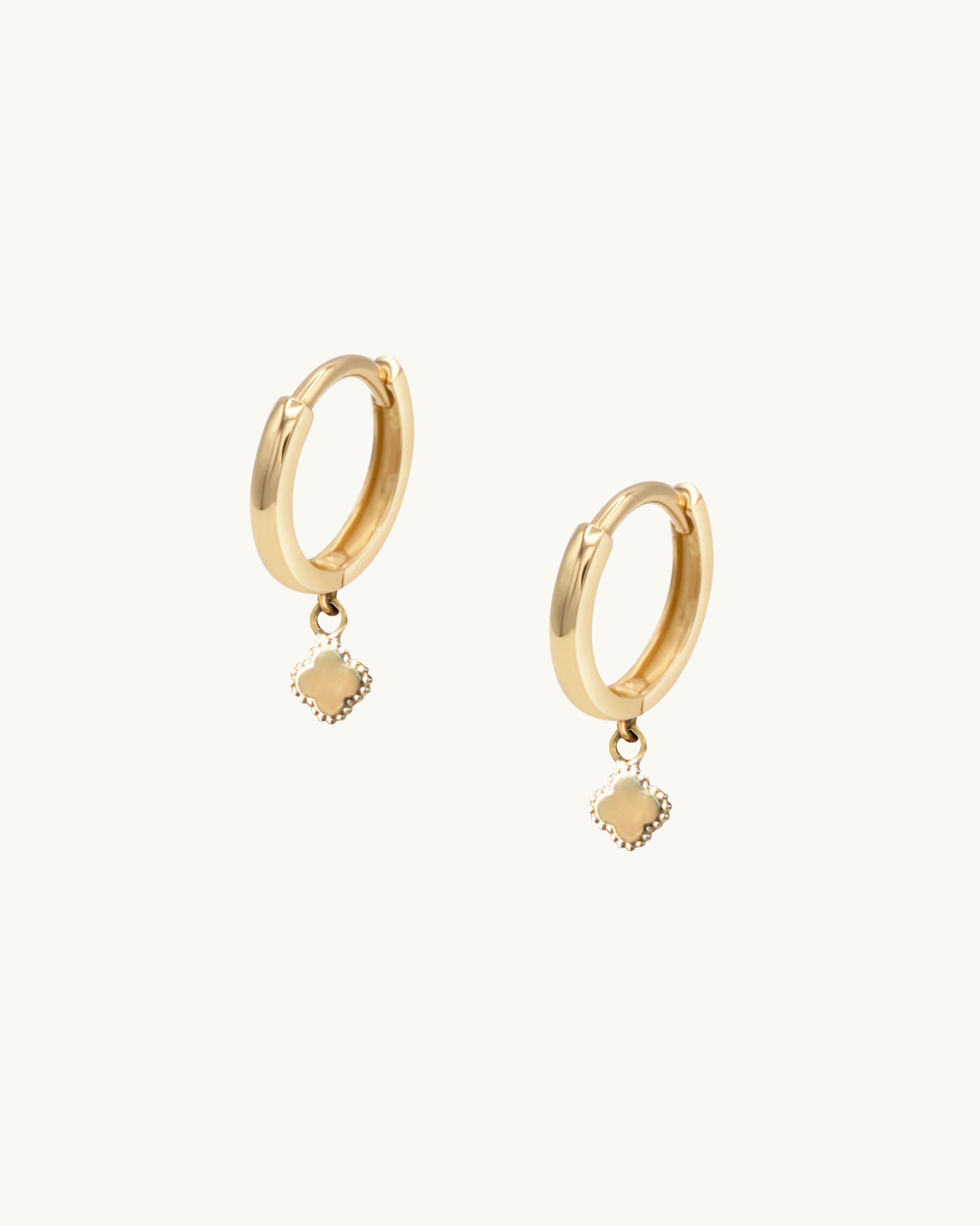 Linda Dangling Clover Hoop Earrings