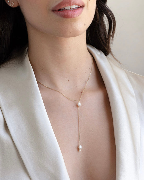 Brielle Pearl Lariat Necklace