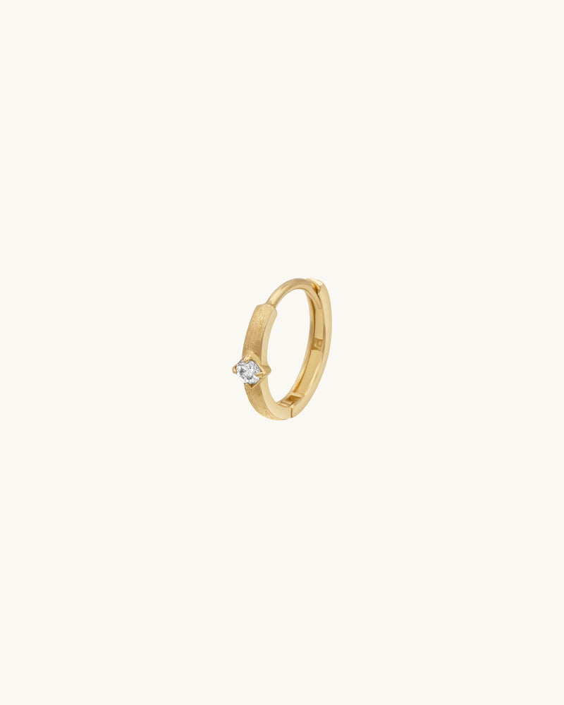 DARIA Diamond Huggie Hoop Earring 14K