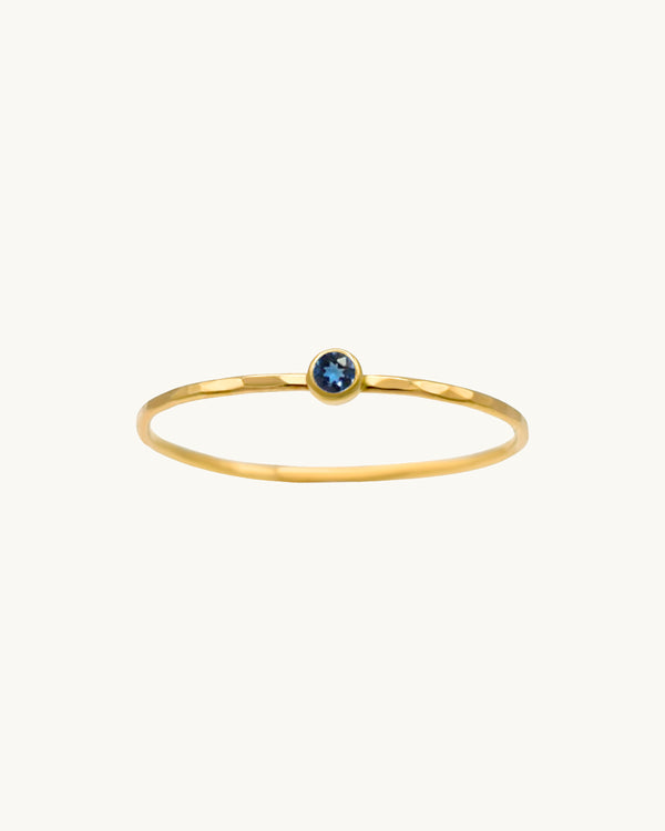 DANA London Blue Topaz Stacking Ring 14K | December Birthstone