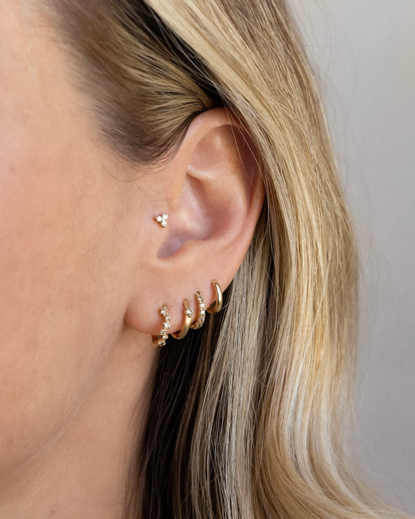 Mika Diamond Huggie Hoop Earring